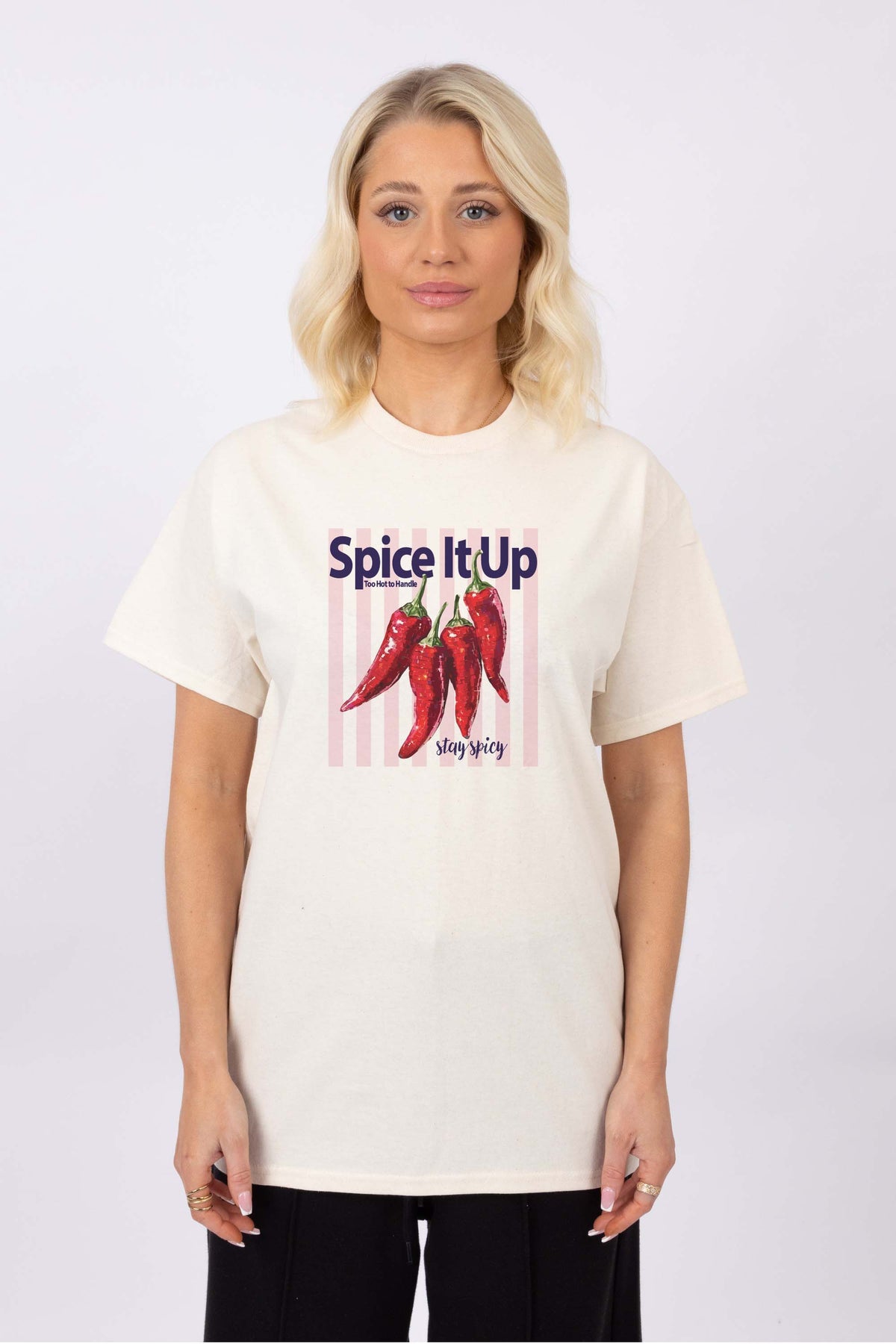 Spice it Up Chillies Retro Printed T-shirt