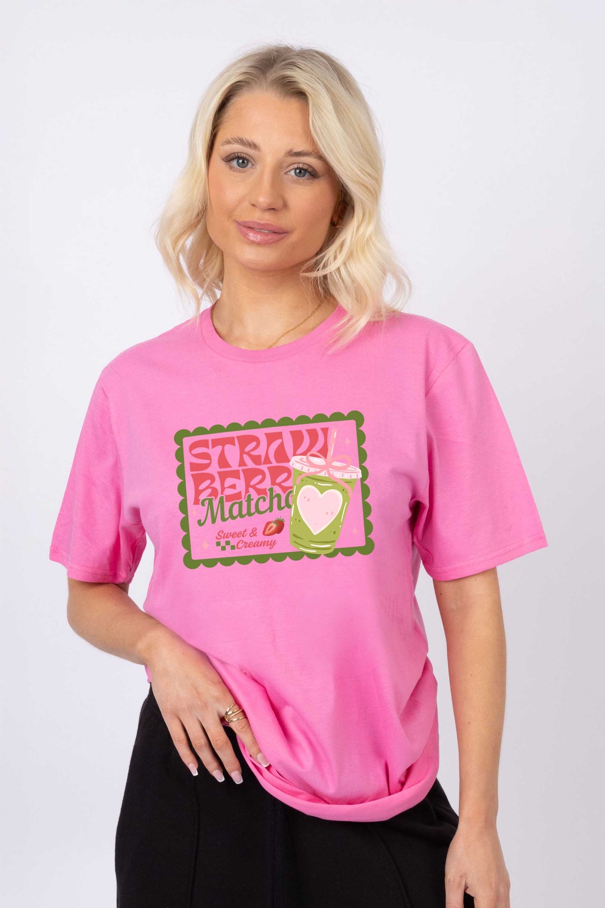 Strawberry Matcha Printed T-Shirt