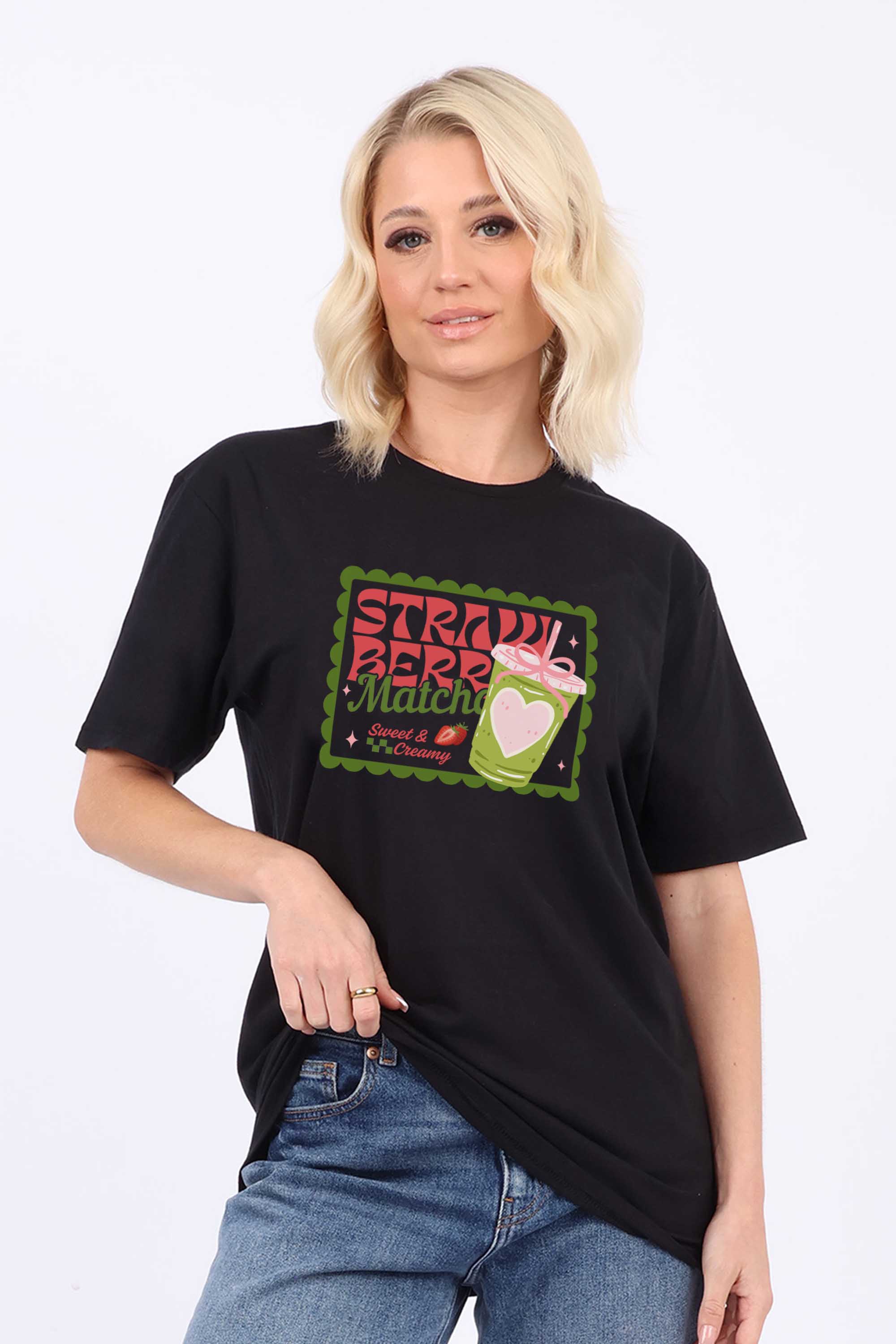 Strawberry Matcha Printed T-Shirt