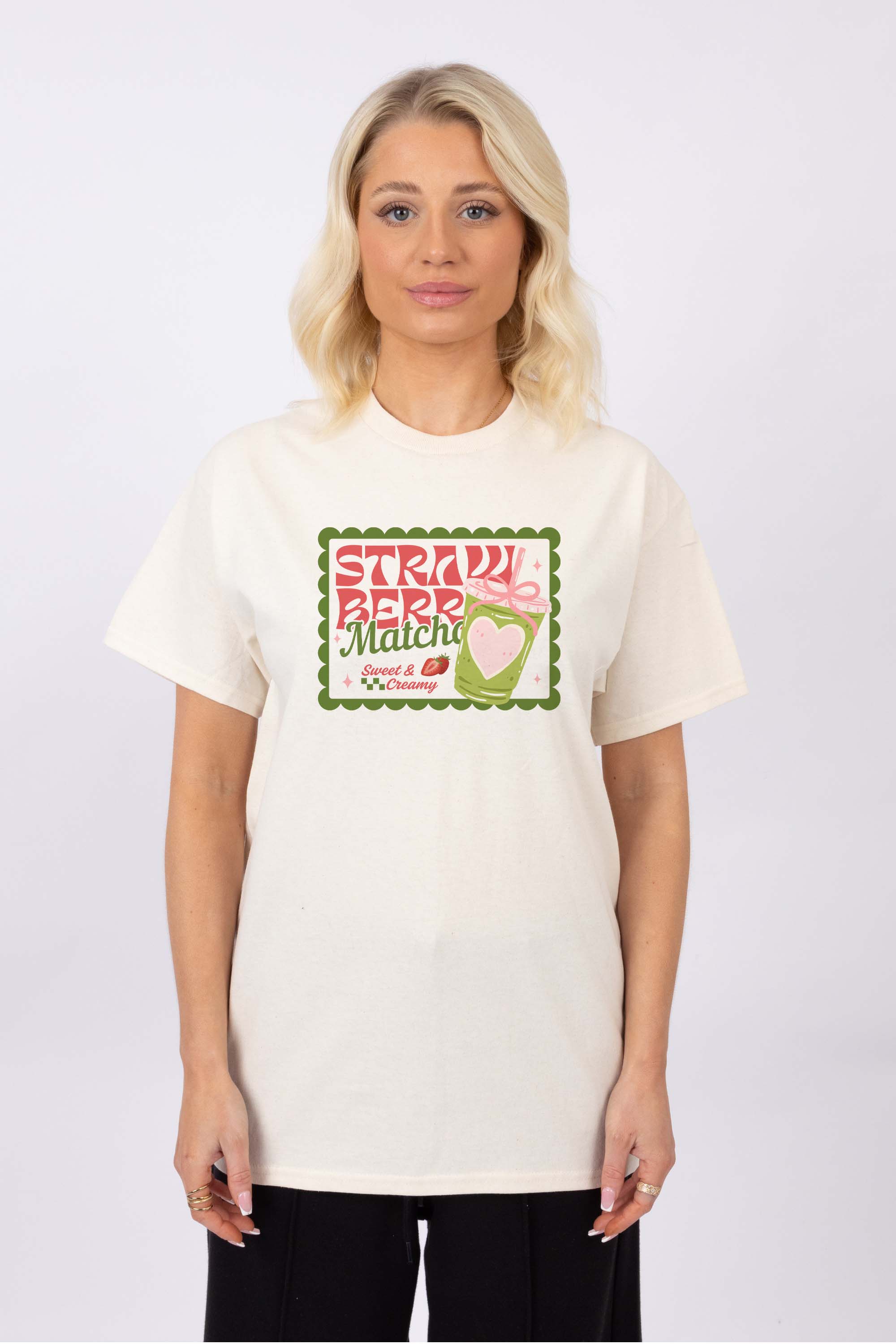 Strawberry Matcha Printed T-Shirt