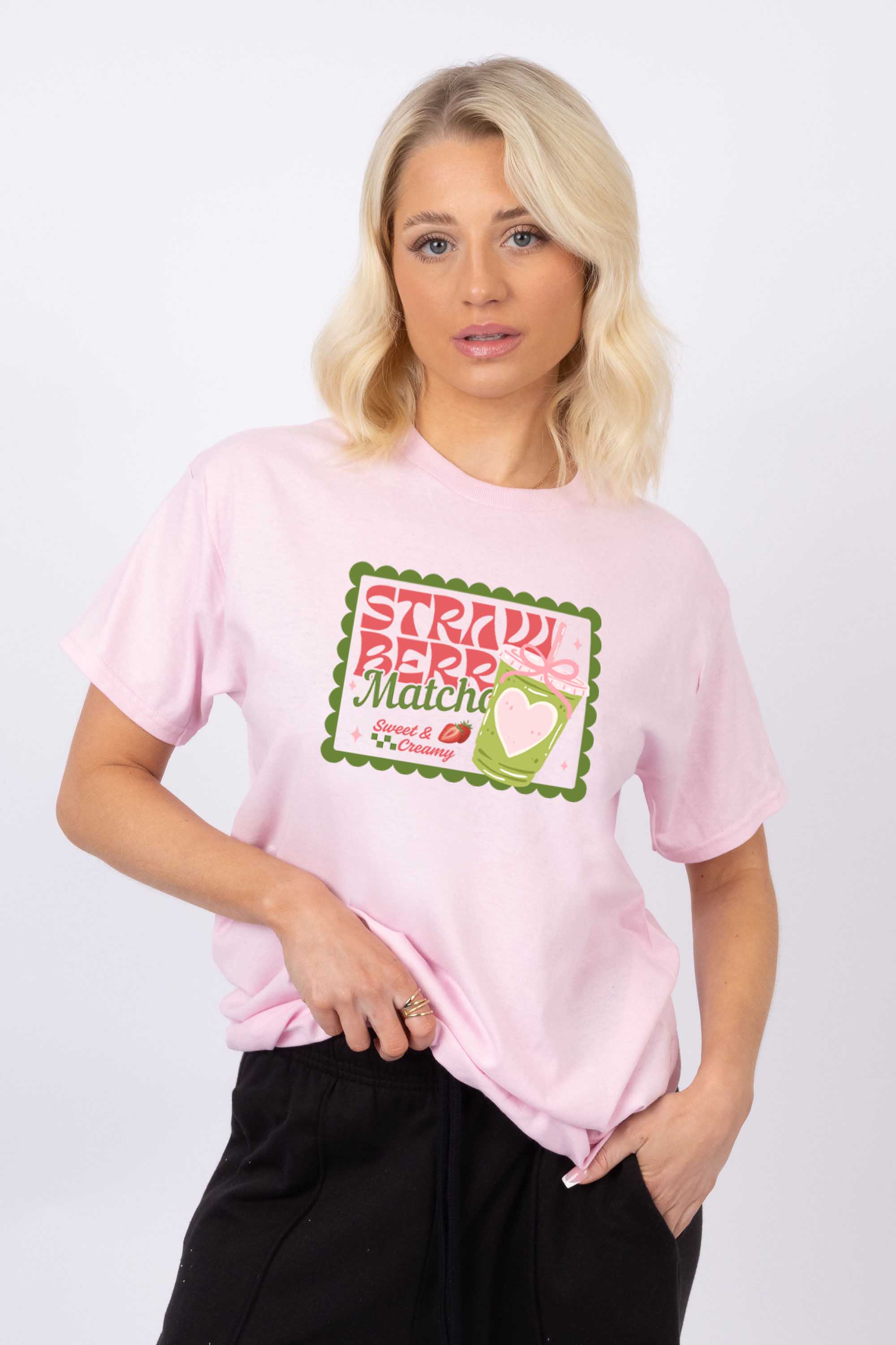 Strawberry Matcha Printed T-Shirt