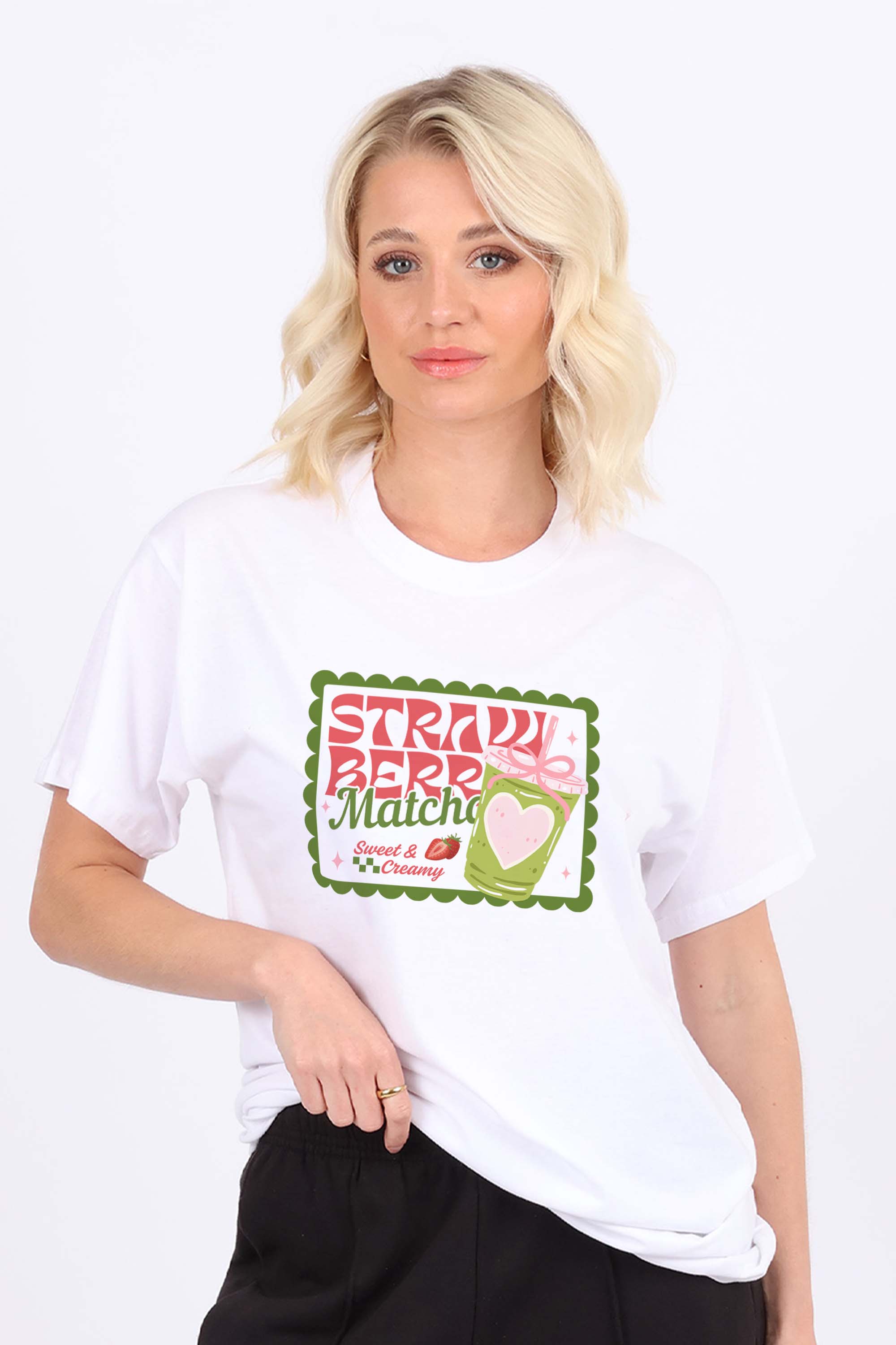 Strawberry Matcha Printed T-Shirt