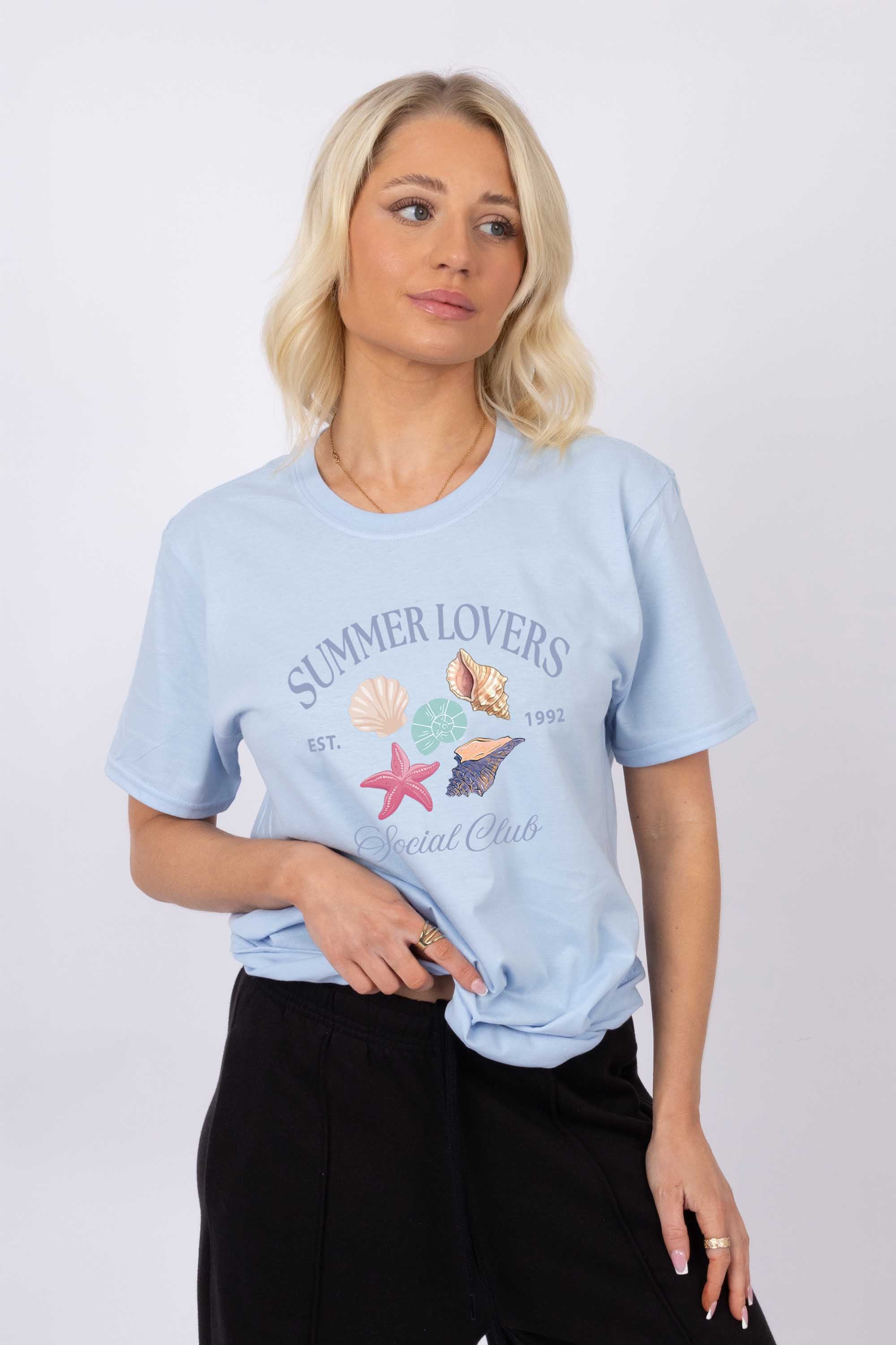 Summer Lovers Sea Shell Printed T-Shirt