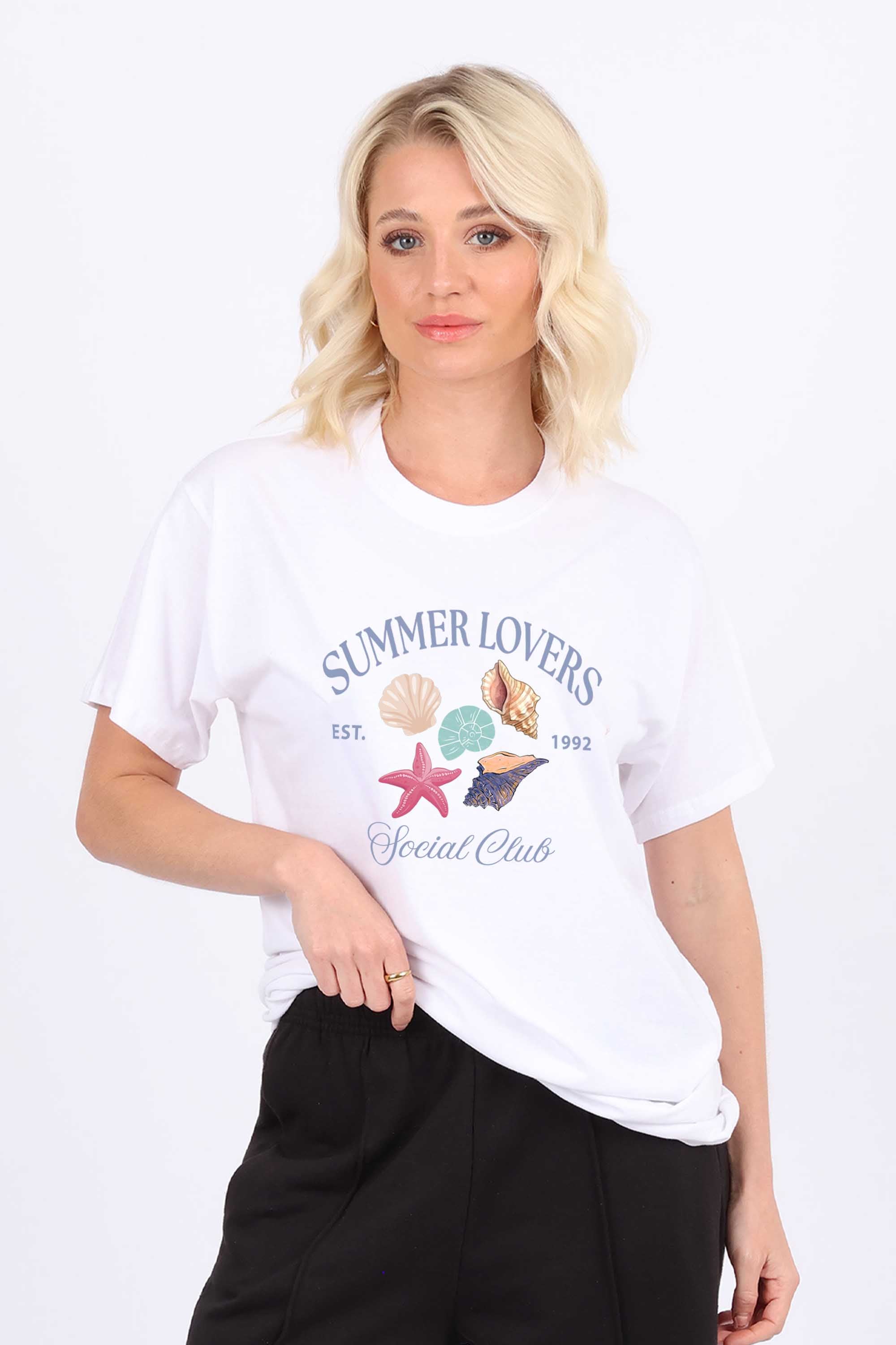 Summer Lovers Sea Shell Printed T-Shirt