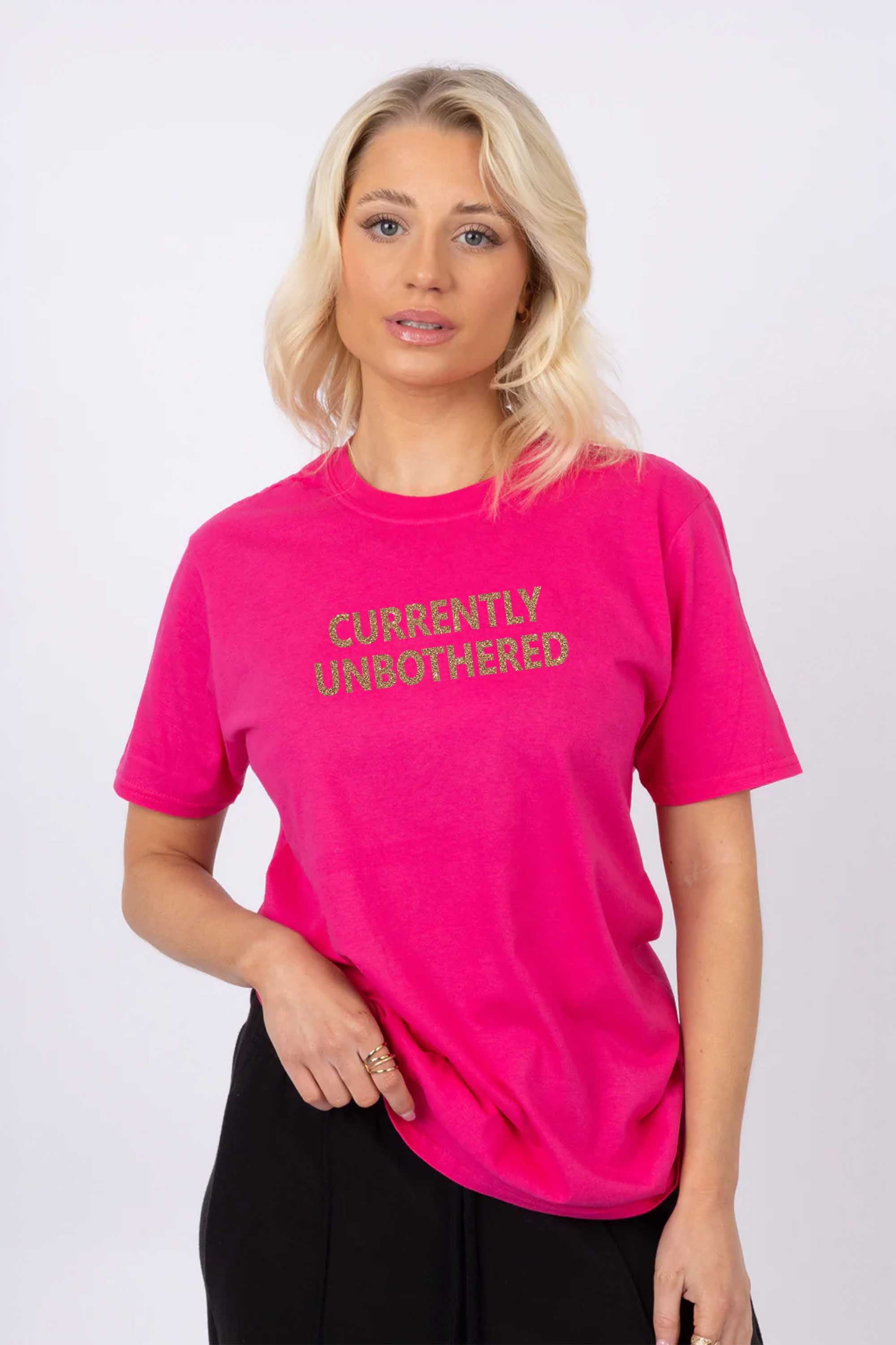 Currently Unbothered Sparkly Printed T-shirt
