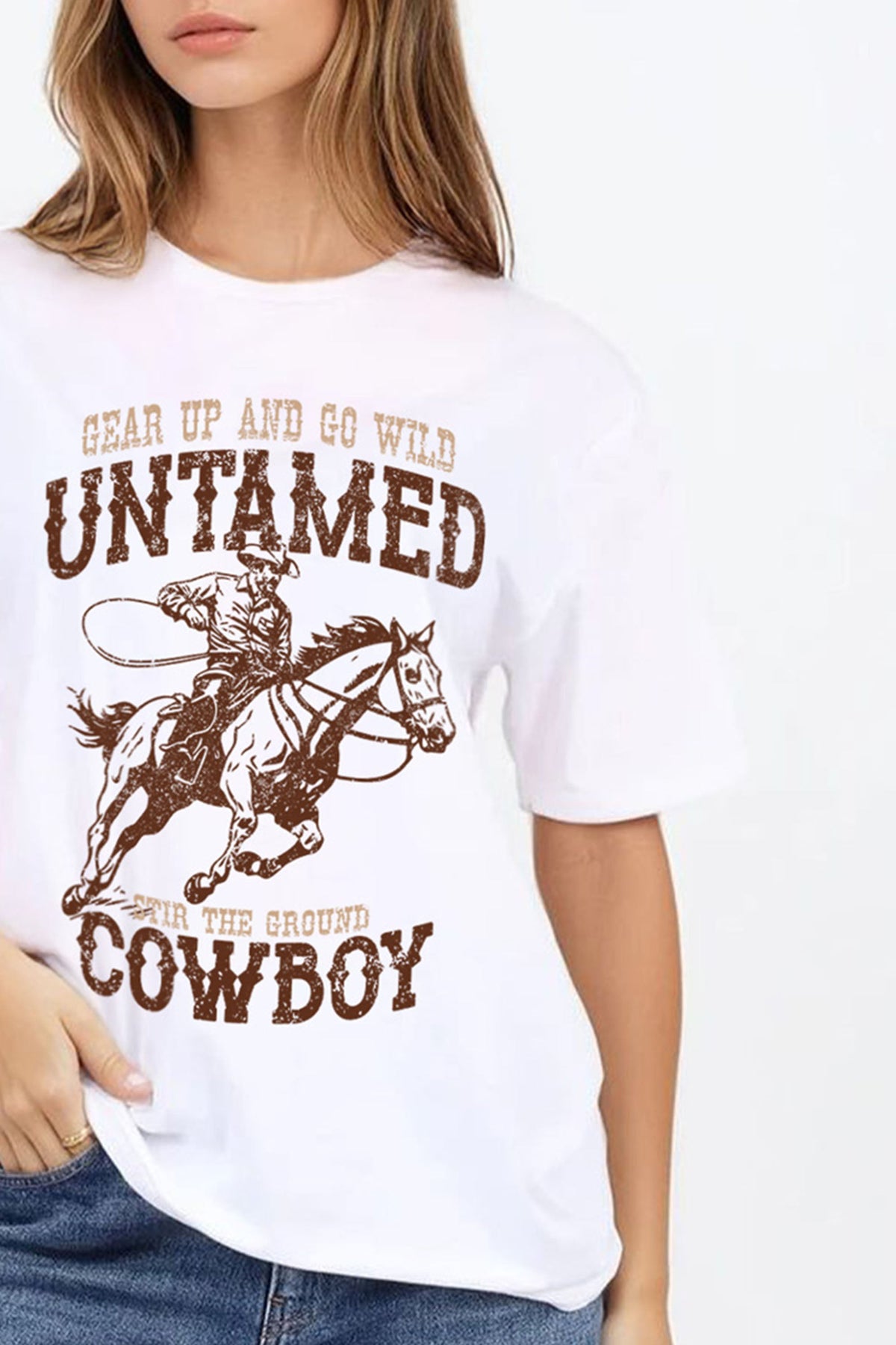 Regular Fit T-shirt in Untamed Cowboy Print