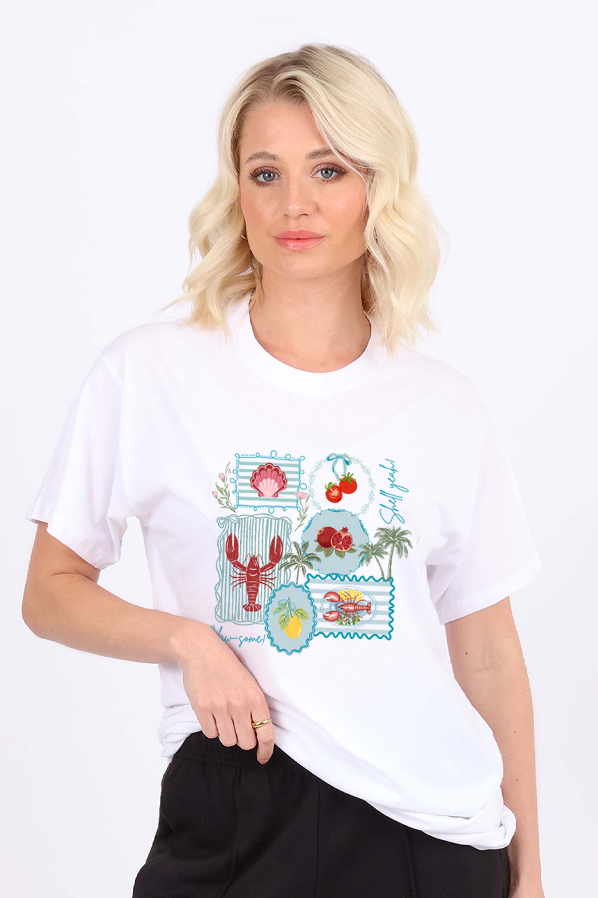 Coastal Postcard Collection Printed T-shirt