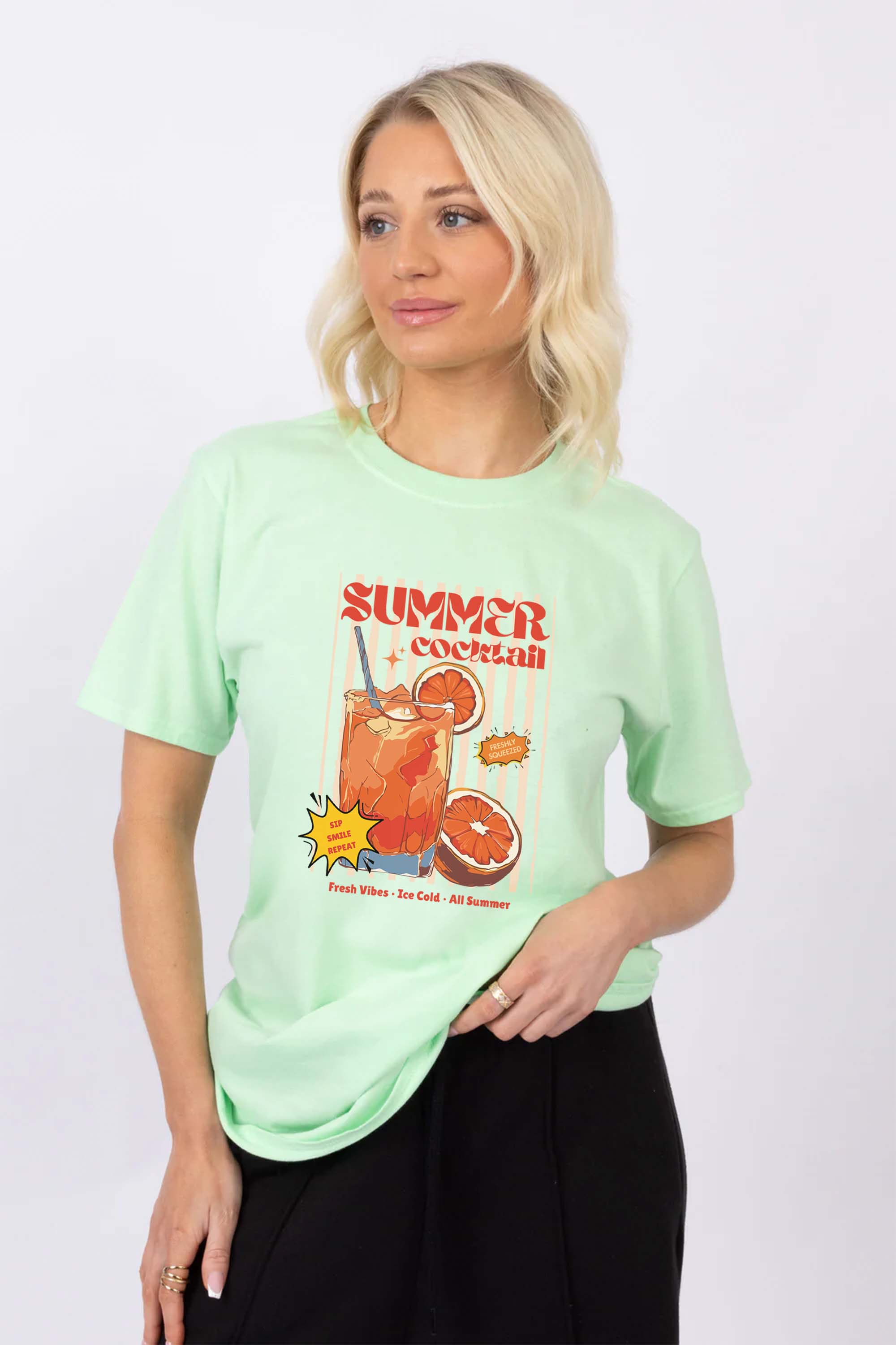 Summer Cocktail Vintage Printed T-shirt