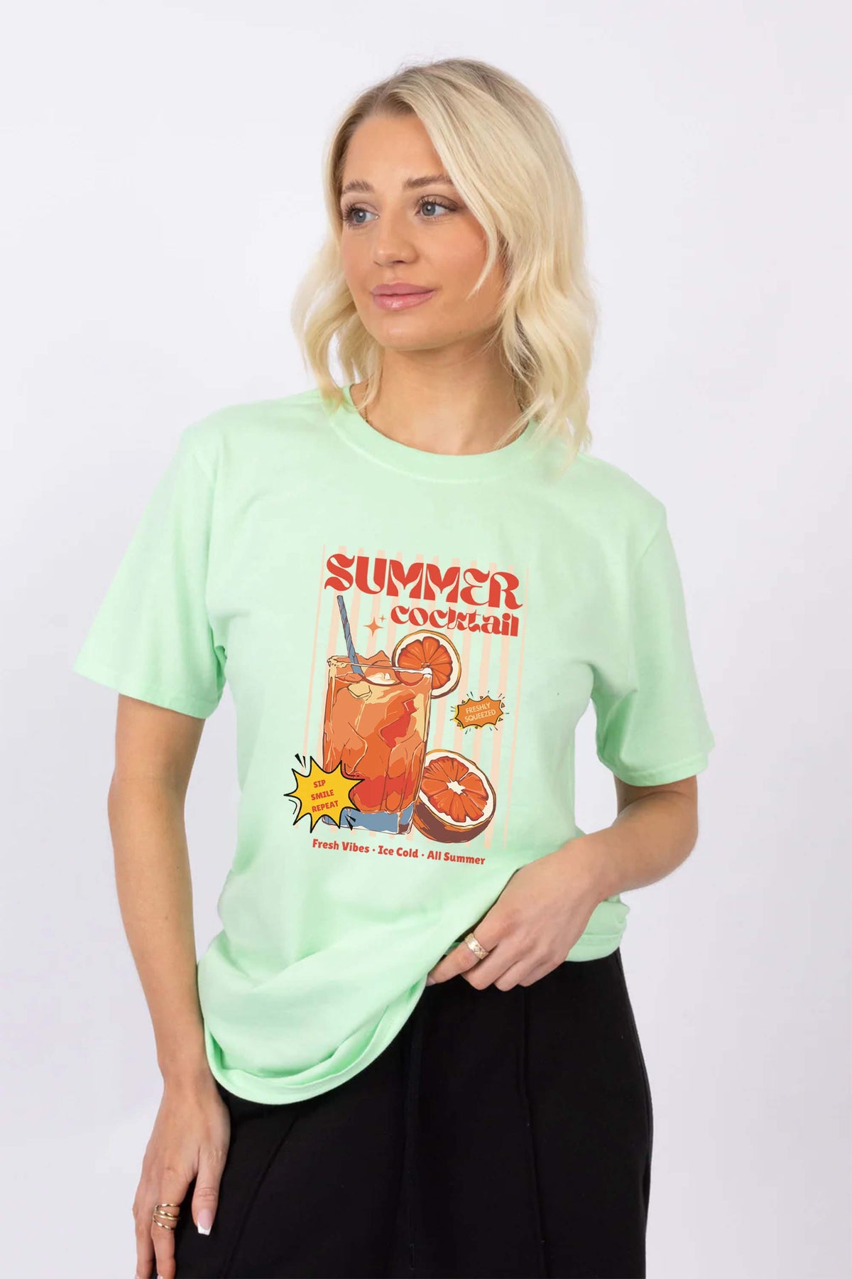 Summer Cocktail Vintage Printed T-shirt