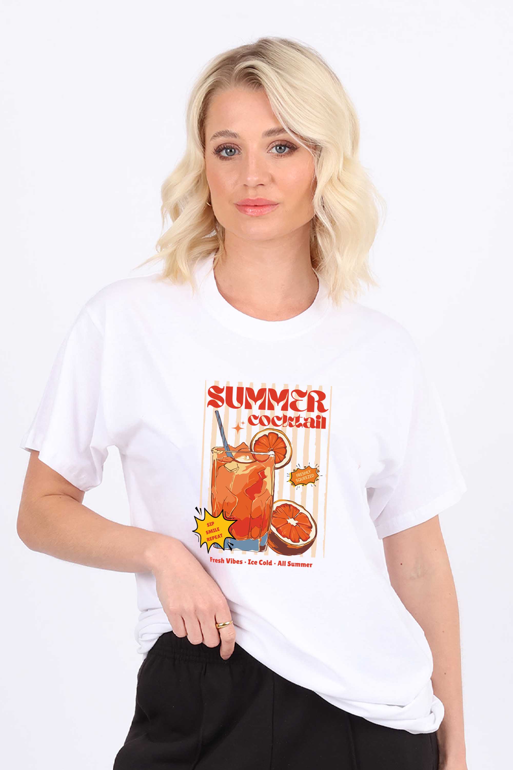 Summer Cocktail Vintage Printed T-shirt