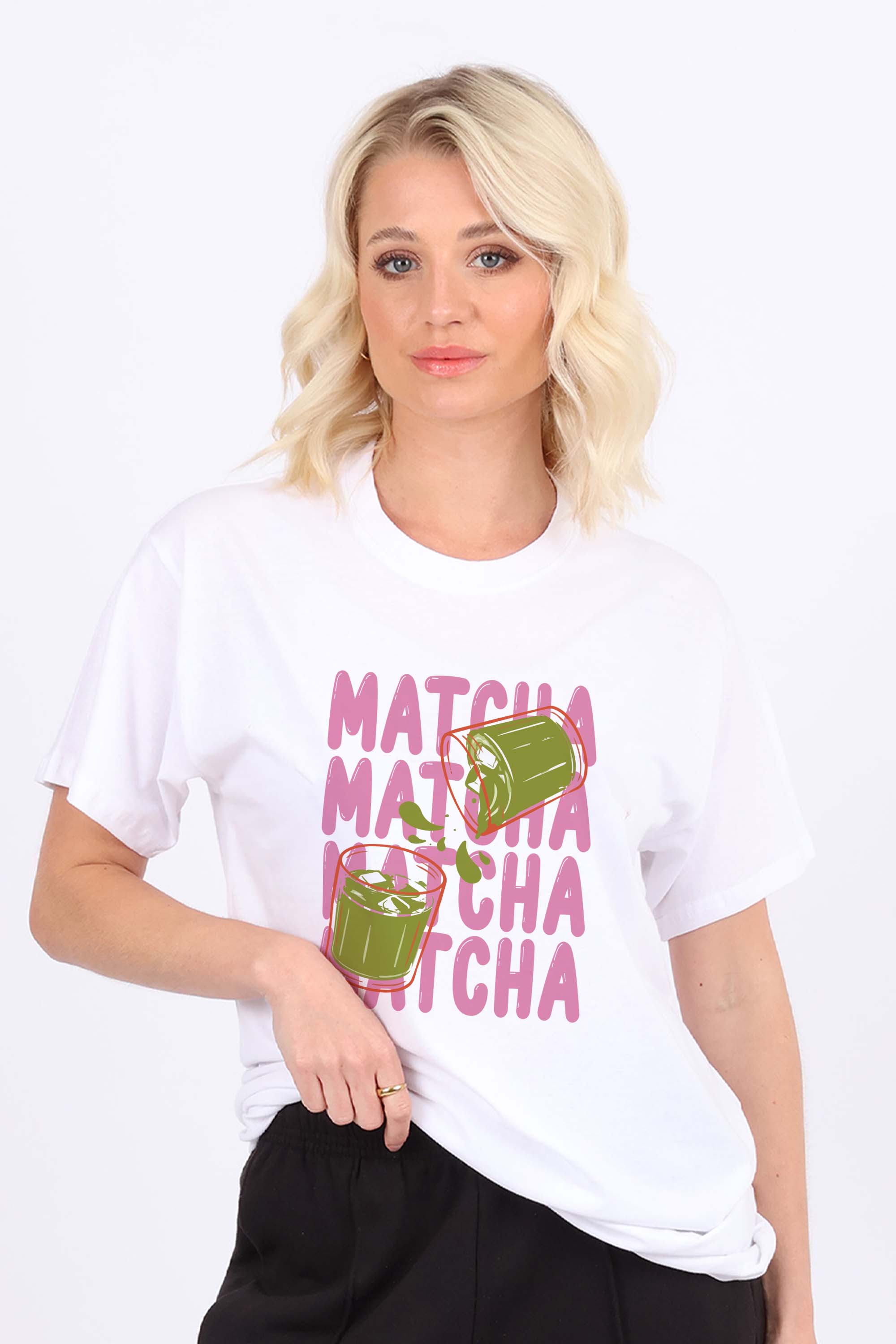 Cute Matcha Printed T-Shirt