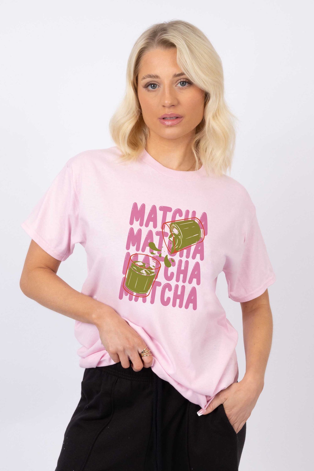Cute Matcha Printed T-Shirt