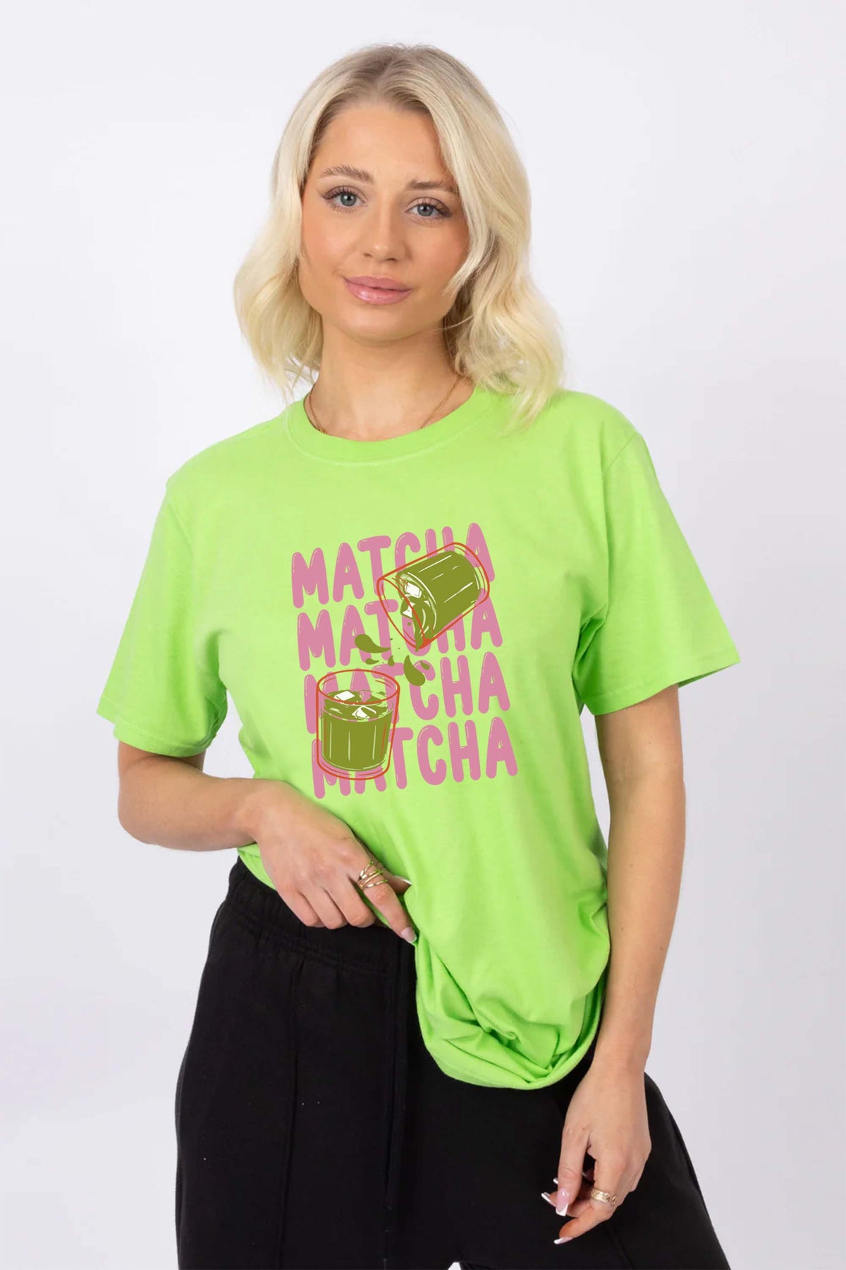 Cute Matcha Printed T-Shirt