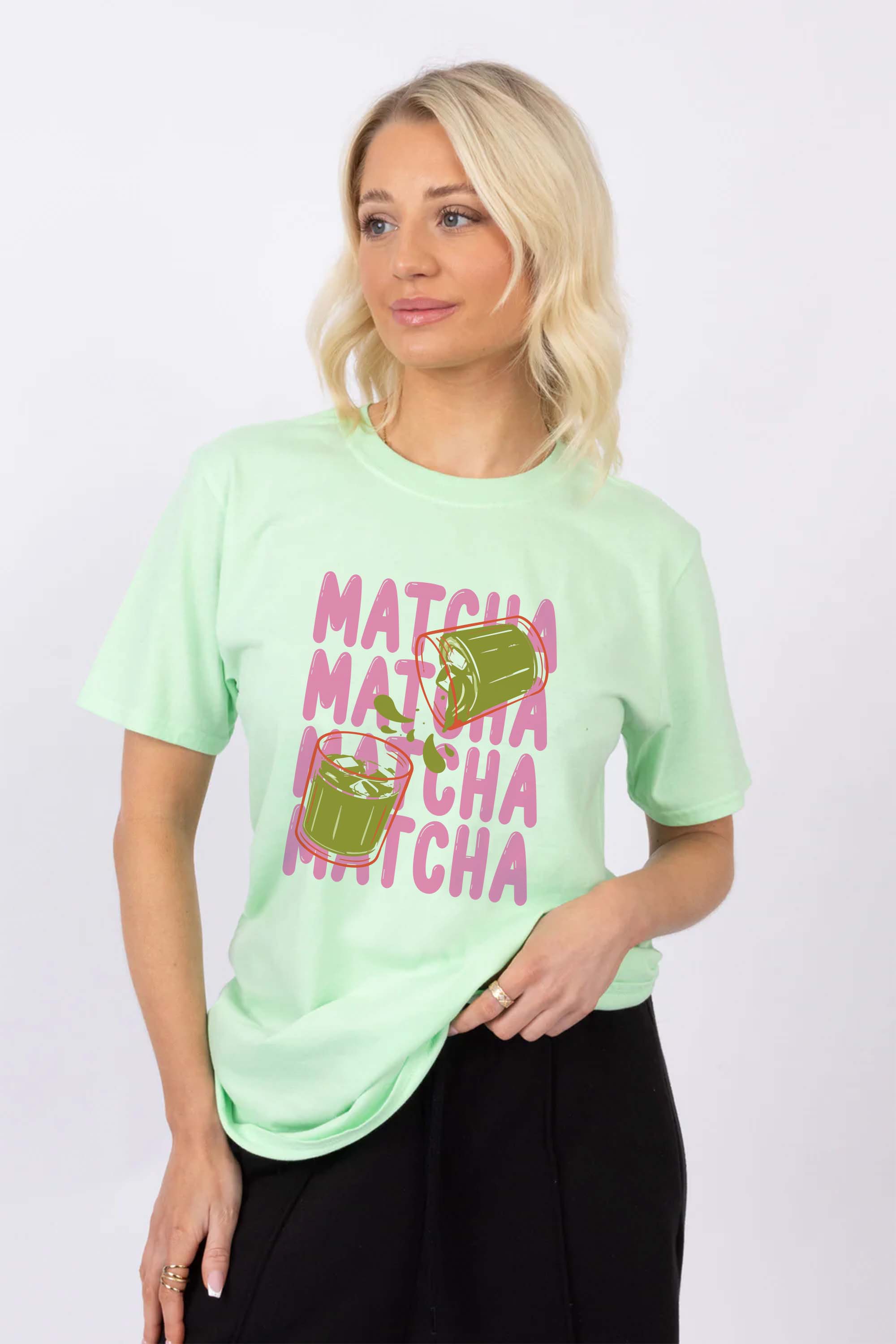 Cute Matcha Printed T-Shirt