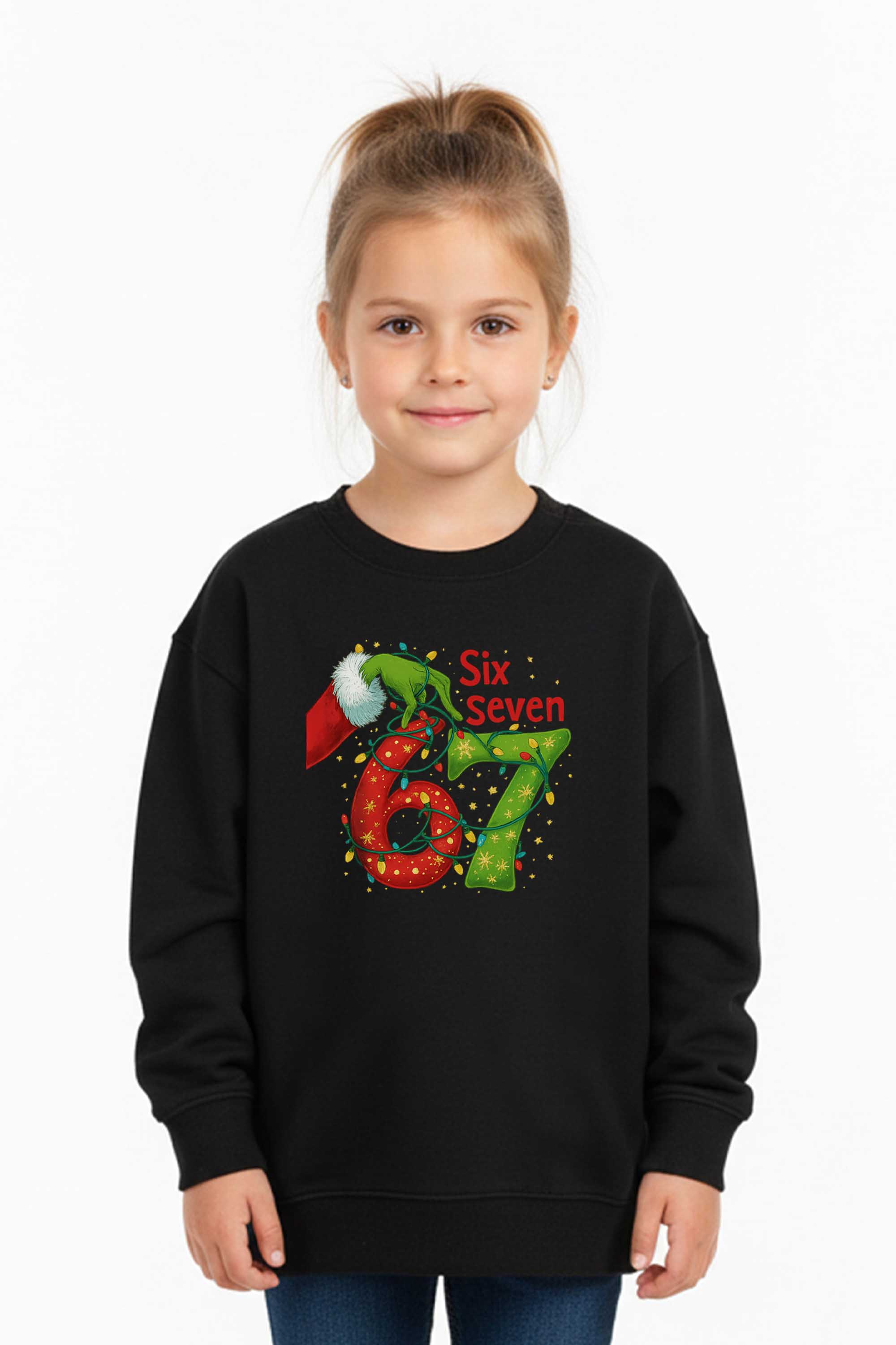 Kids Christmas Edition Six Seven Graphic Printed Sweatshirt