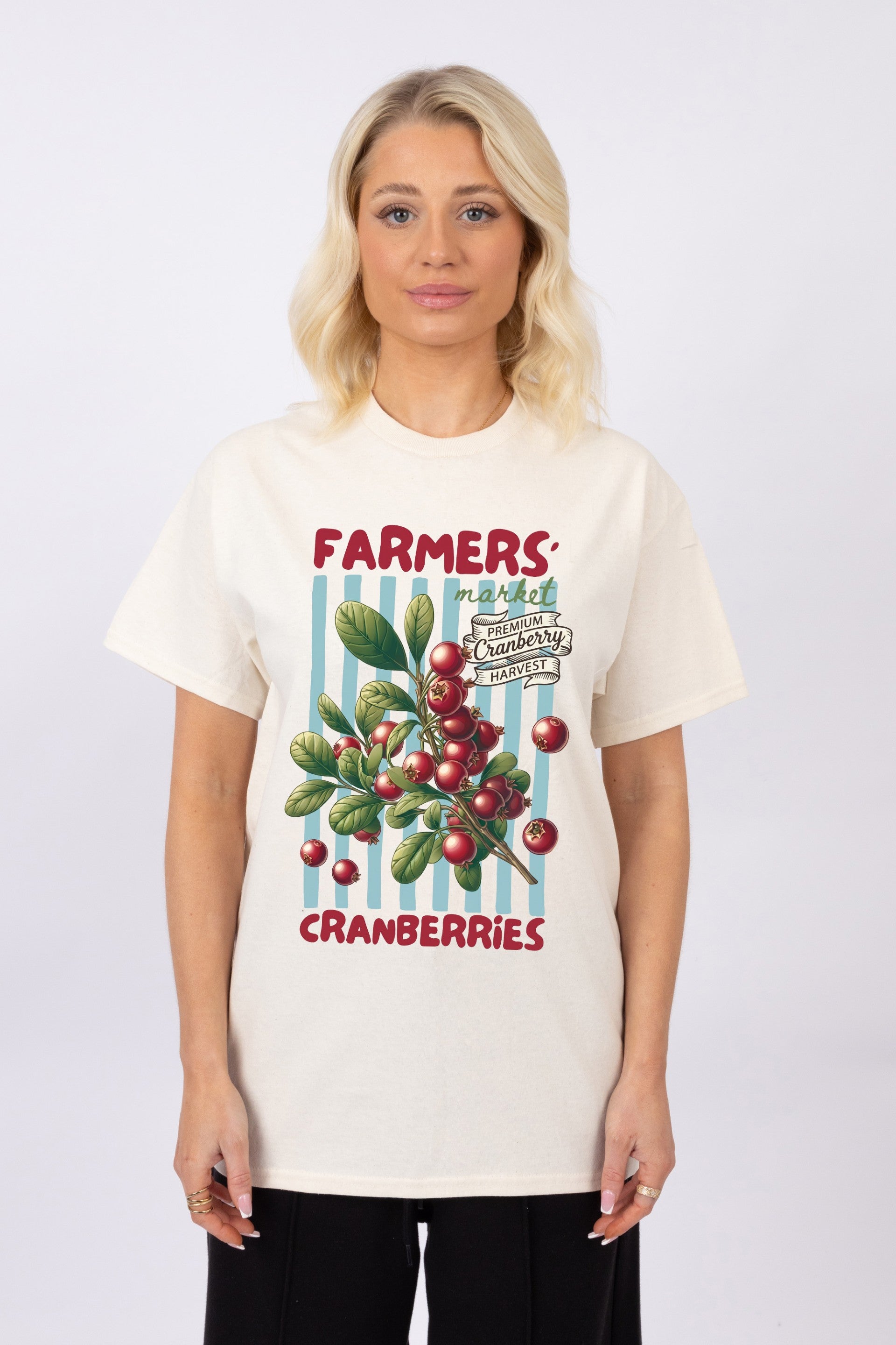 Farmers Market Cranberries Printed T-Shirt