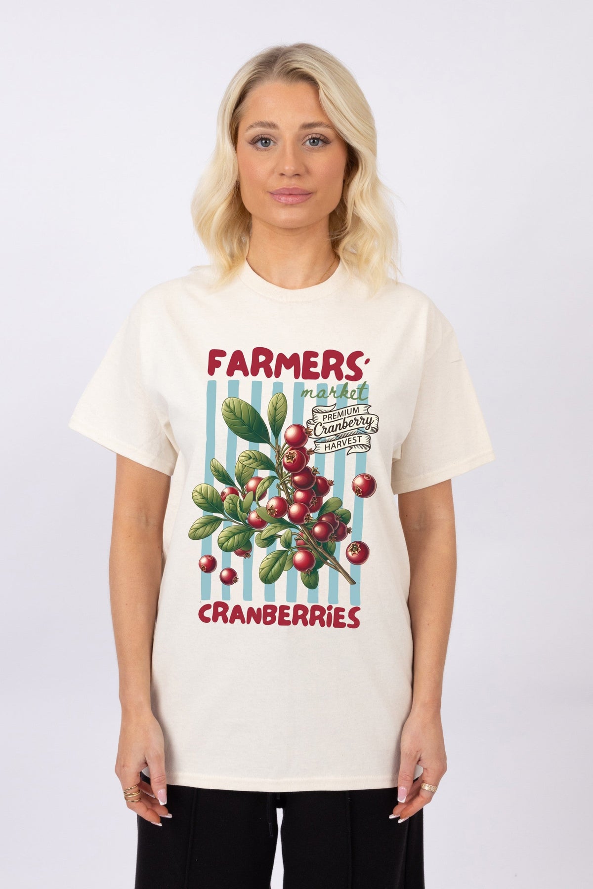 Farmers Market Cranberries Printed T-Shirt