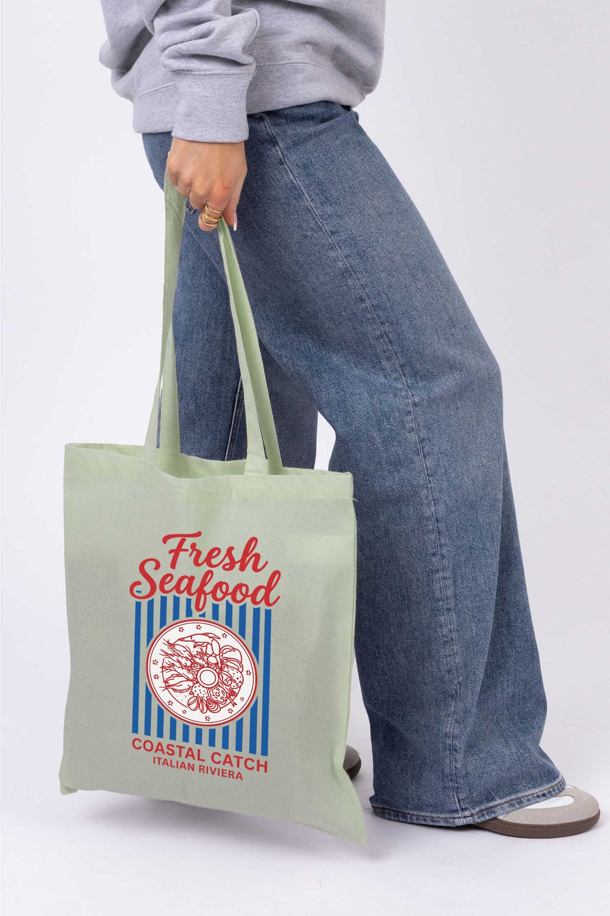 Fresh Seafood Printed Tote bag