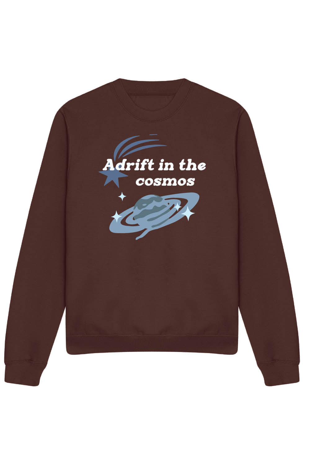 A DRIFT IN THE COSMOS SWEATSHIRT IN CHOCOLATE FUDGE (CUSTOM PACKS)