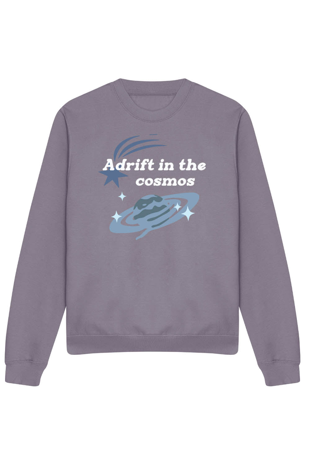 A DRIFT IN THE COSMOS SWEATSHIRT IN DUSTY LILAC (CUSTOM PACKS)