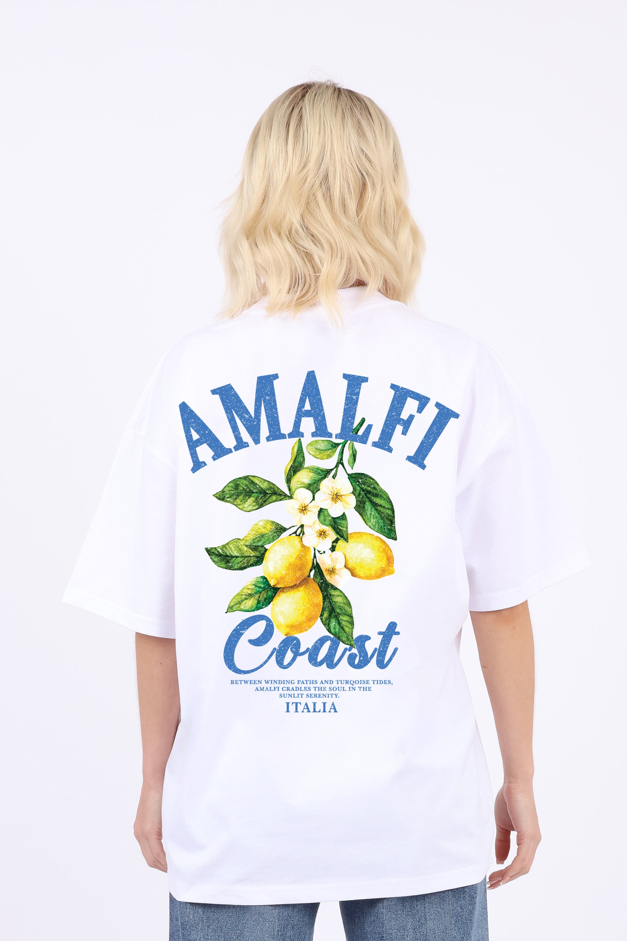 220GSM Oversized T-Shirt In Amalfi Coast Print