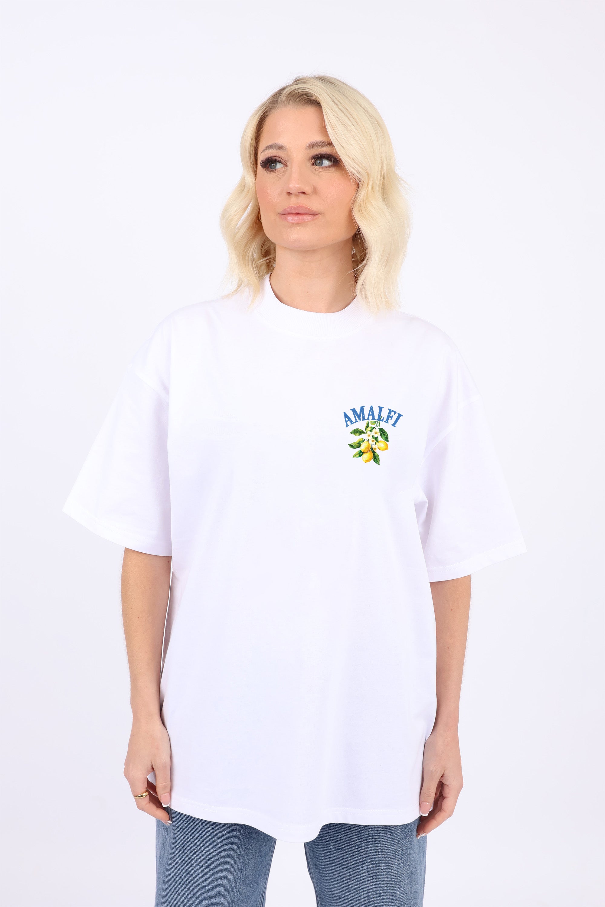220GSM Oversize T-Shirt In Amalfi Coast Print (Custom Pack)