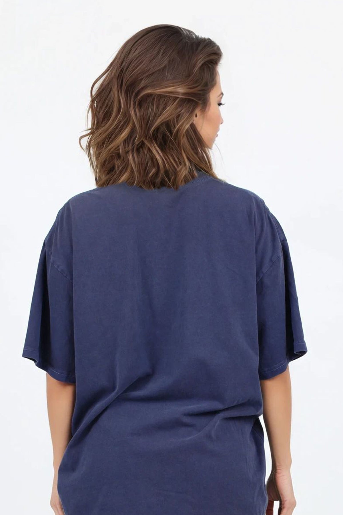 220GSM Oversized Acid Washed T-Shirt In Amalfi Coast Print