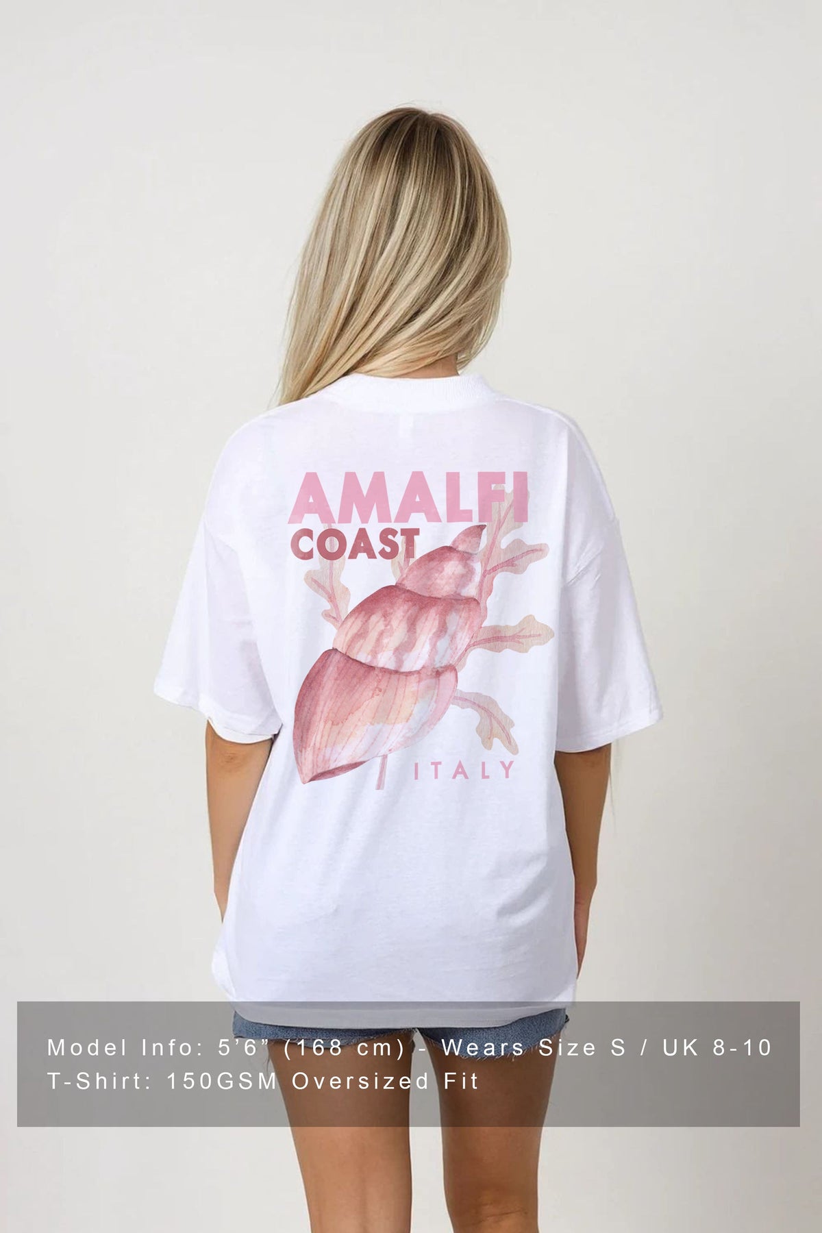 150GSM Oversized T-Shirt in Amalfi Coast Seashell Print