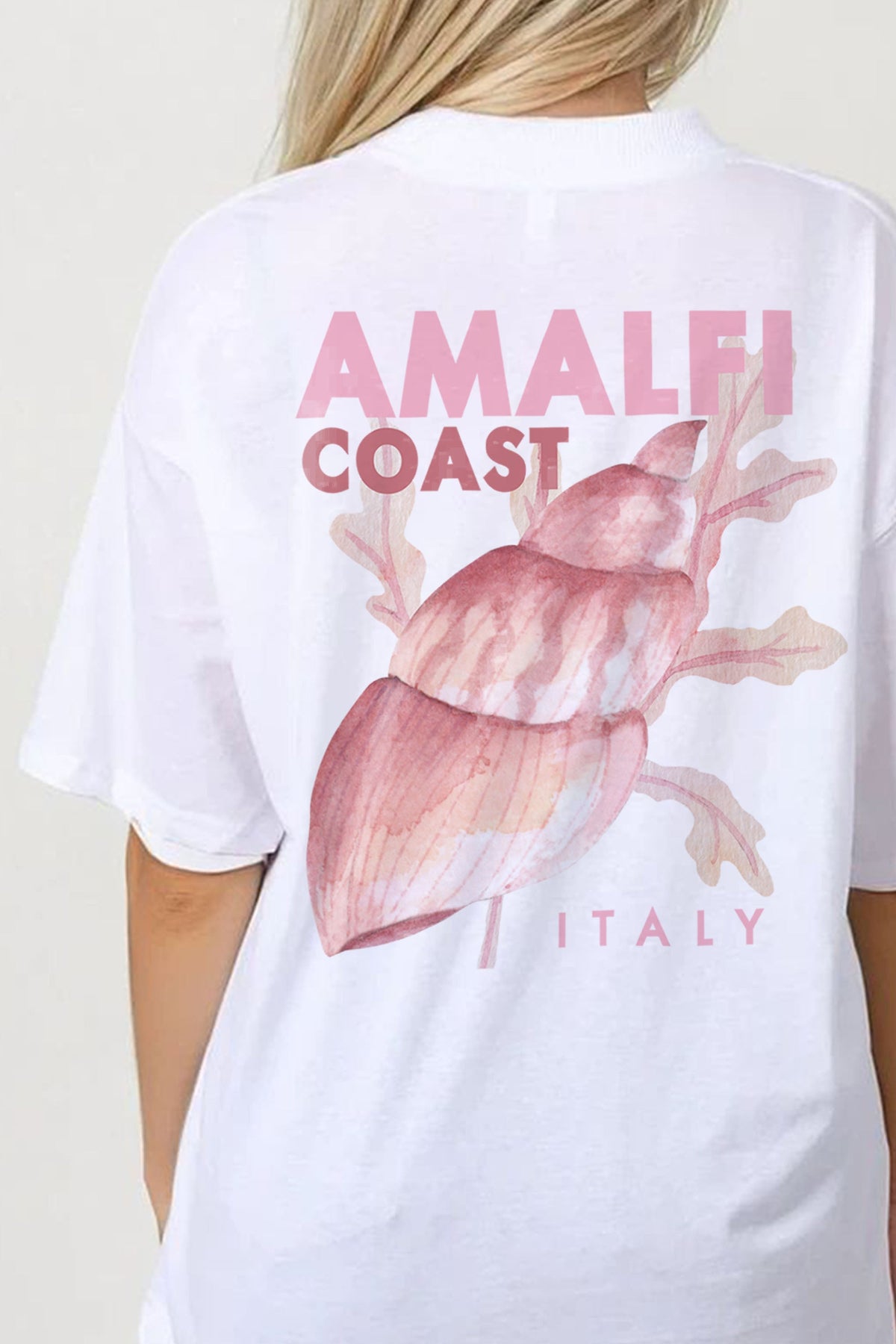 150GSM Oversized T-Shirt in Amalfi Coast Seashell Print