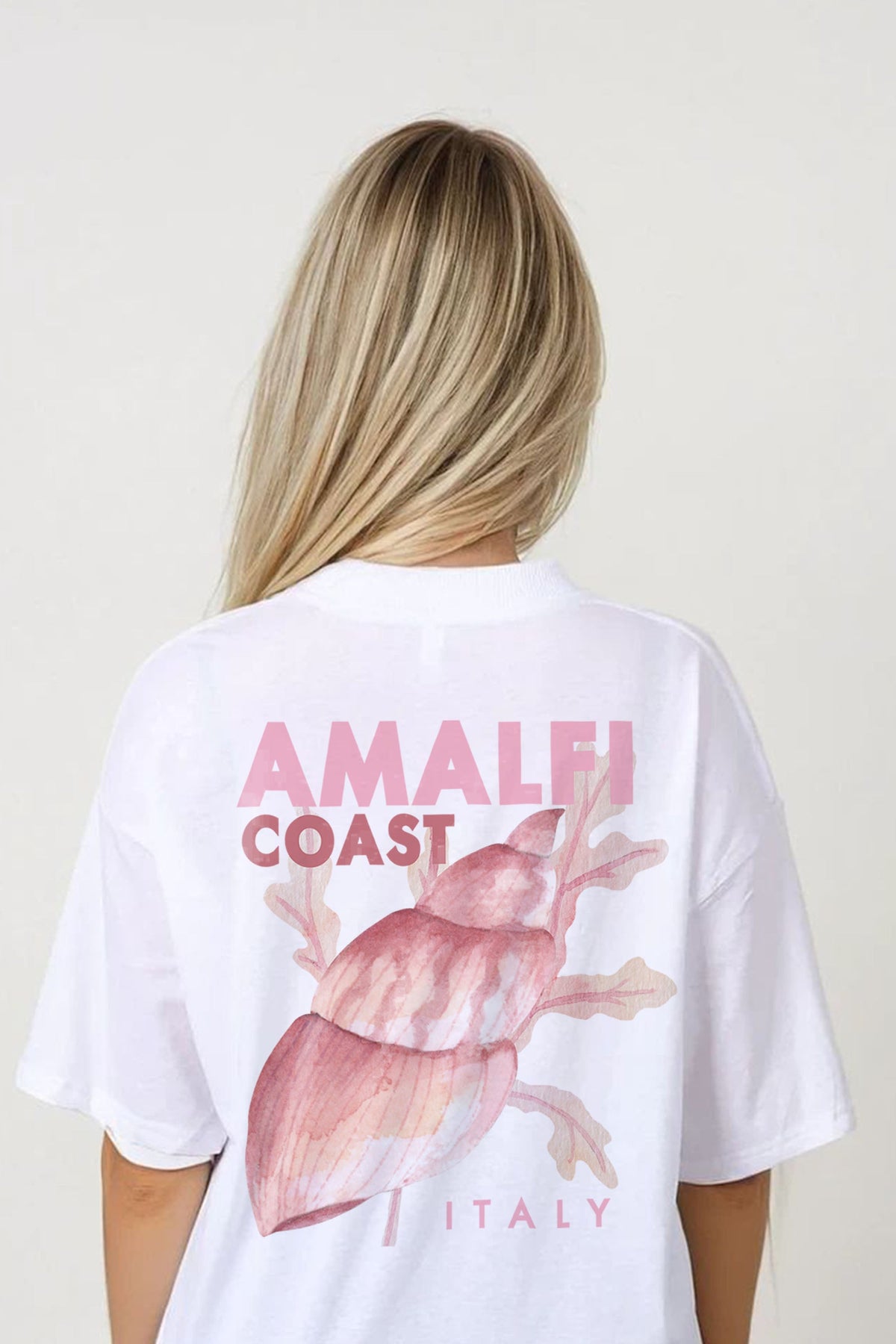150GSM Oversized T-Shirt in Amalfi Coast Seashell Print