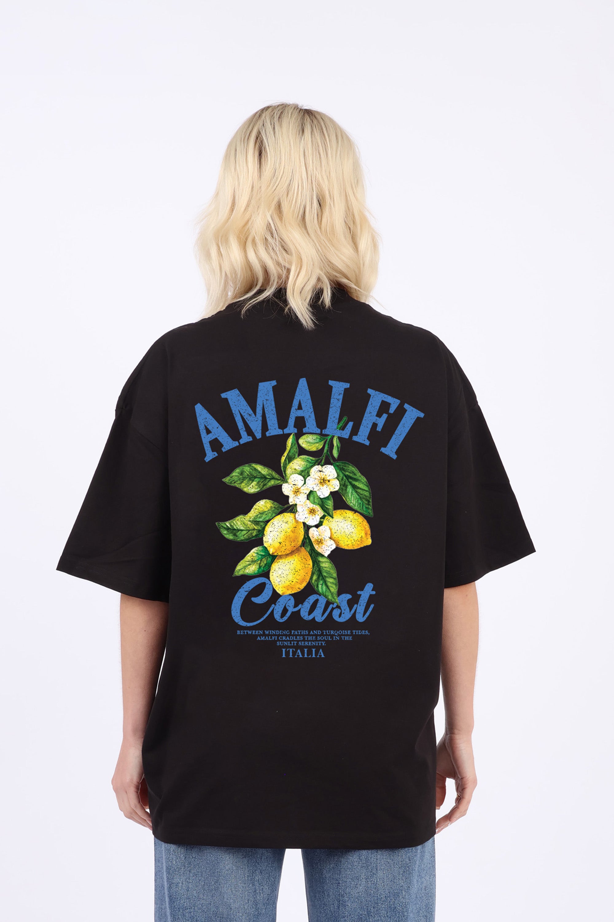220GSM Oversized T-Shirt In Amalfi Coast Print