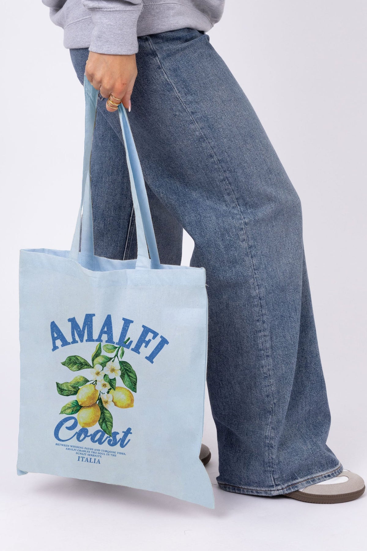 Amalfi Lemon Printed Cotton Tote Bag