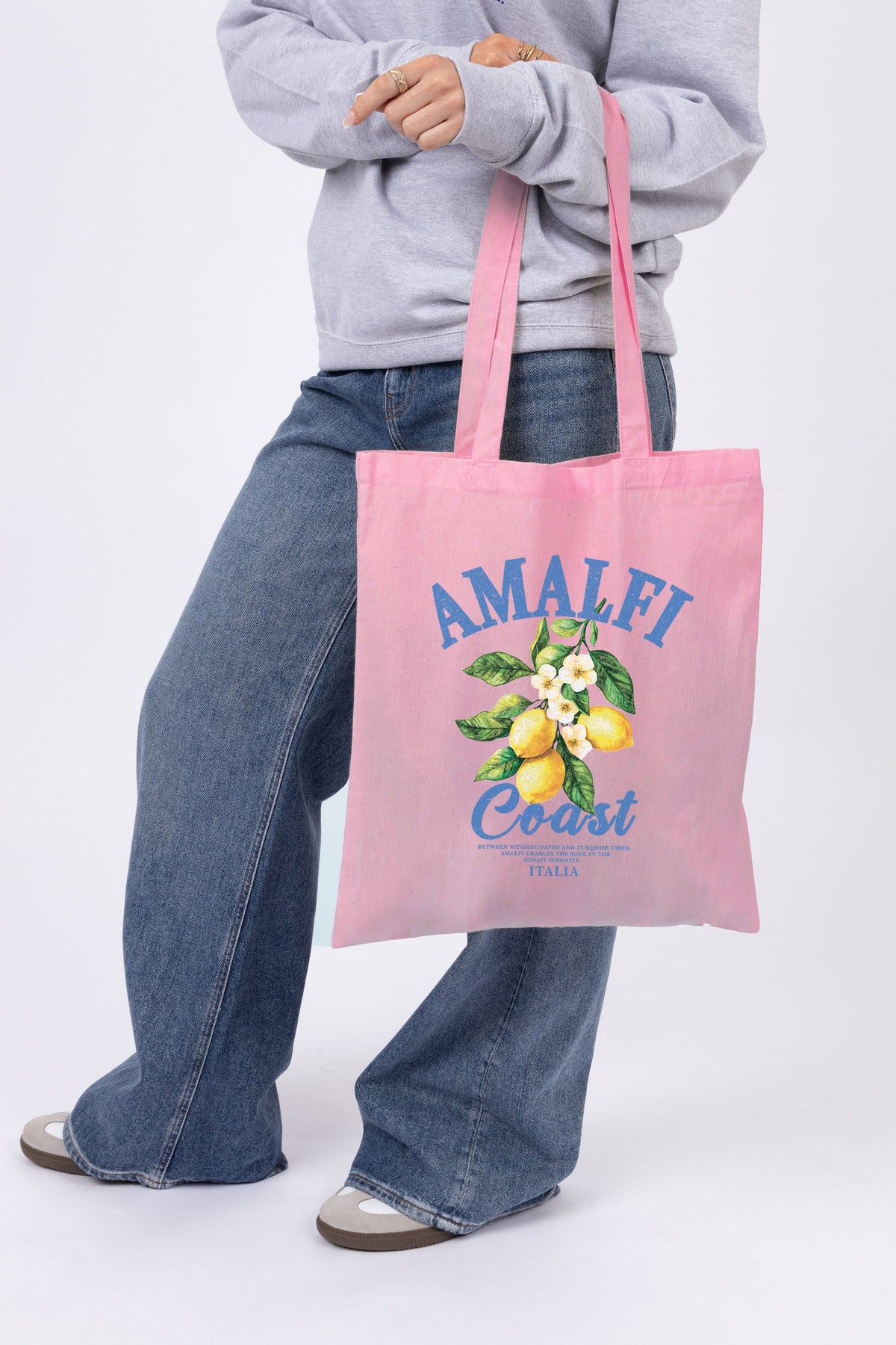 Amalfi Lemon Printed Cotton Tote Bag