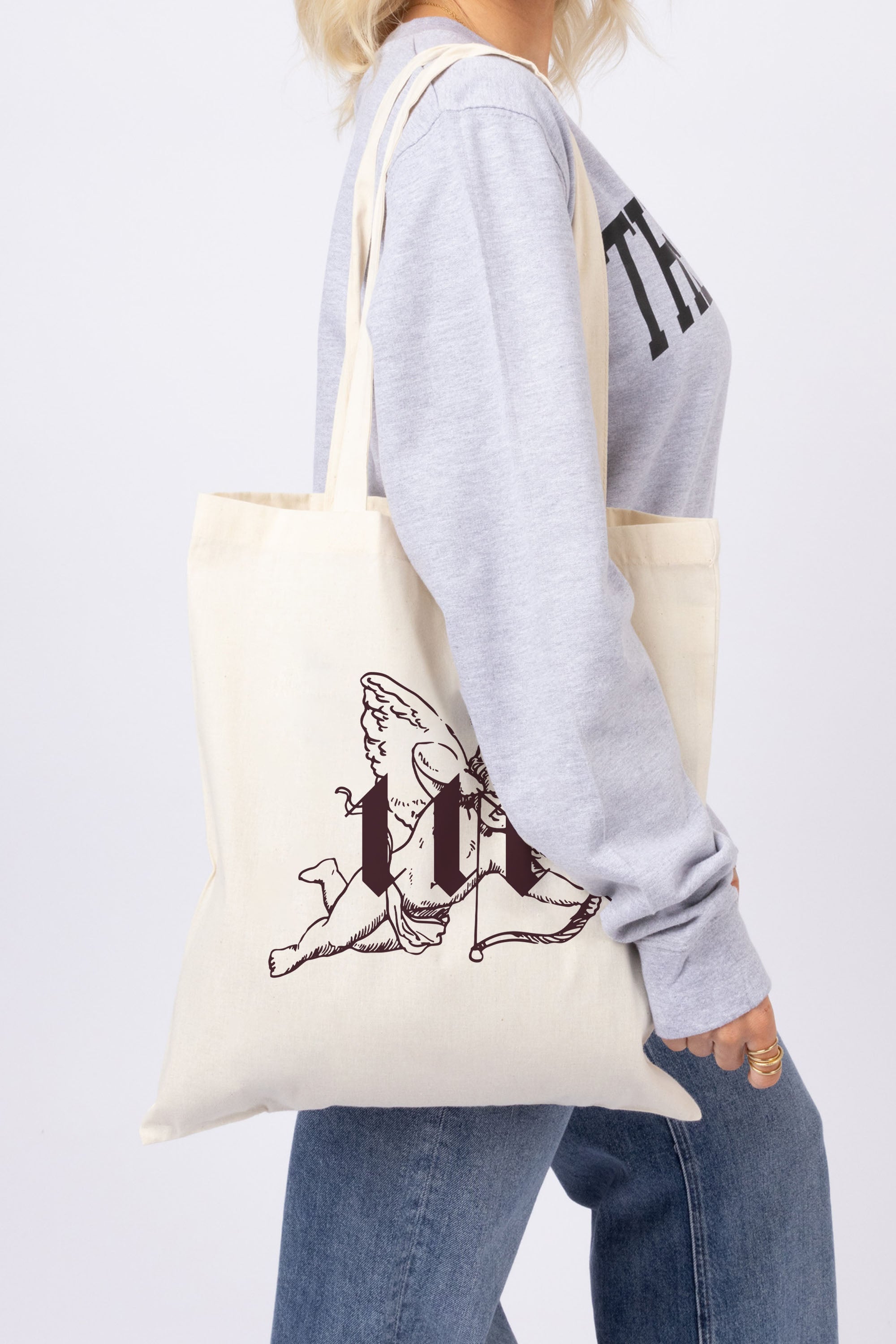 Cupid 111 Angel Graphic Printed Cotton Tote Bag