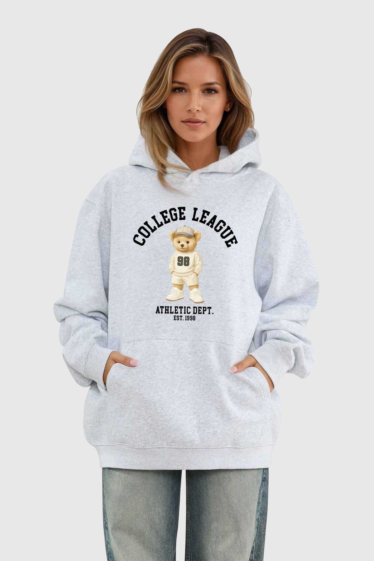 Unisex 280GSM Blended College League Teddy Athletic Printed Hoodie