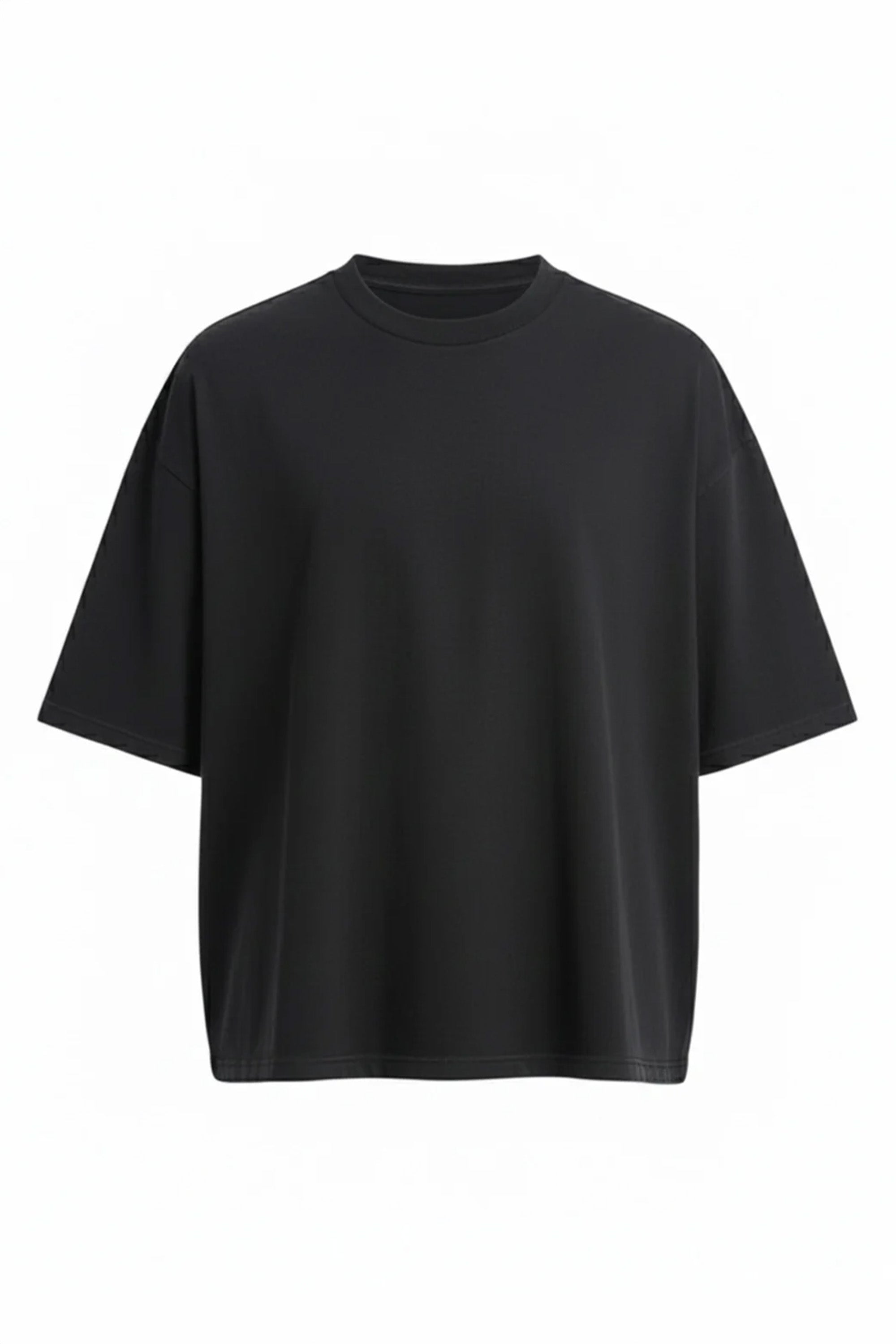 240GSM Boxy Cropped Plain T-Shirt