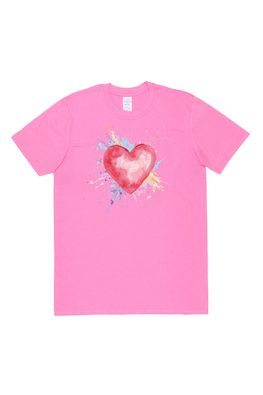 Heart With Pastel Splash T-Shirt in Azalea (Custom Packs)