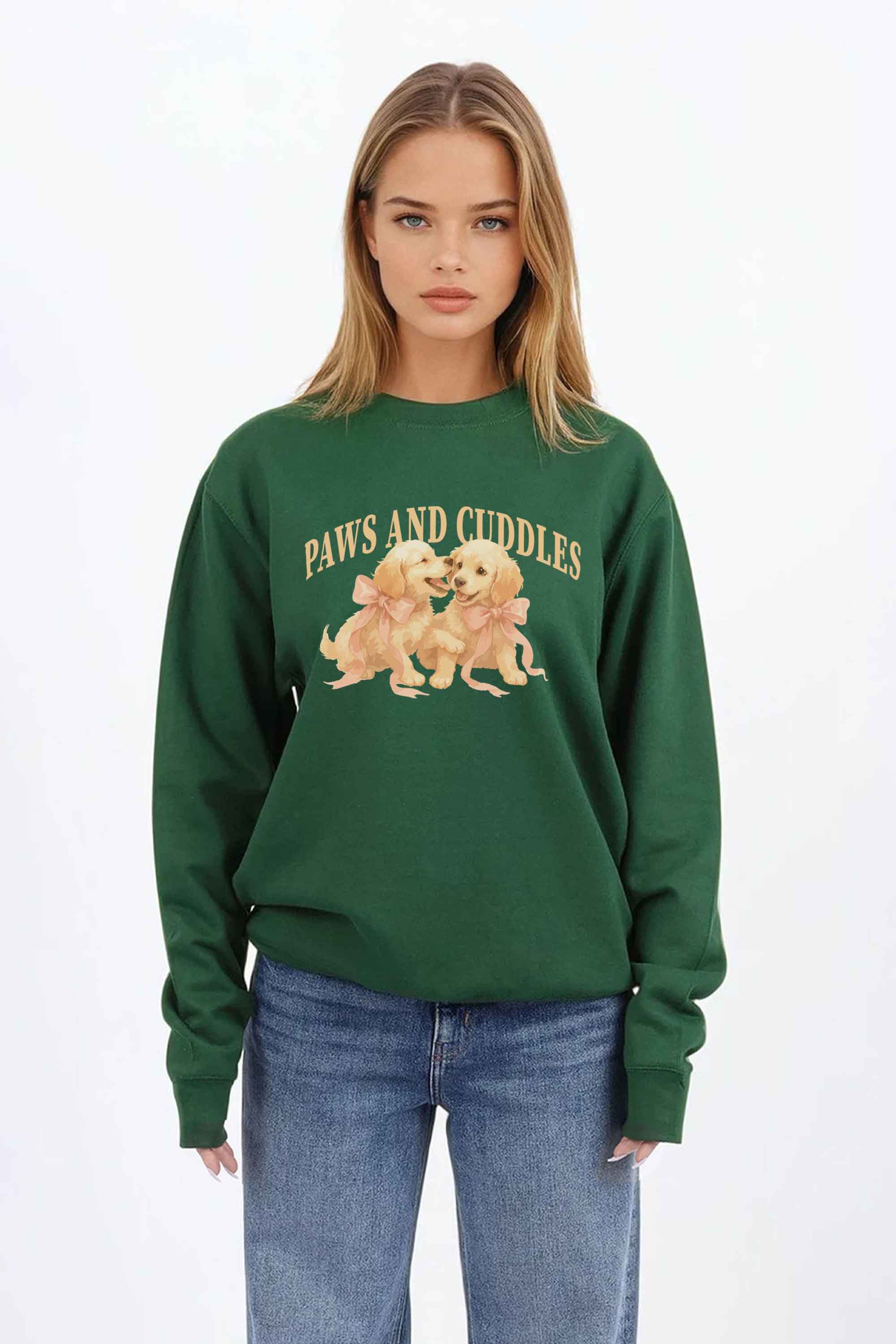 Paws and Cuddles Puppies Printed Sweatshirt