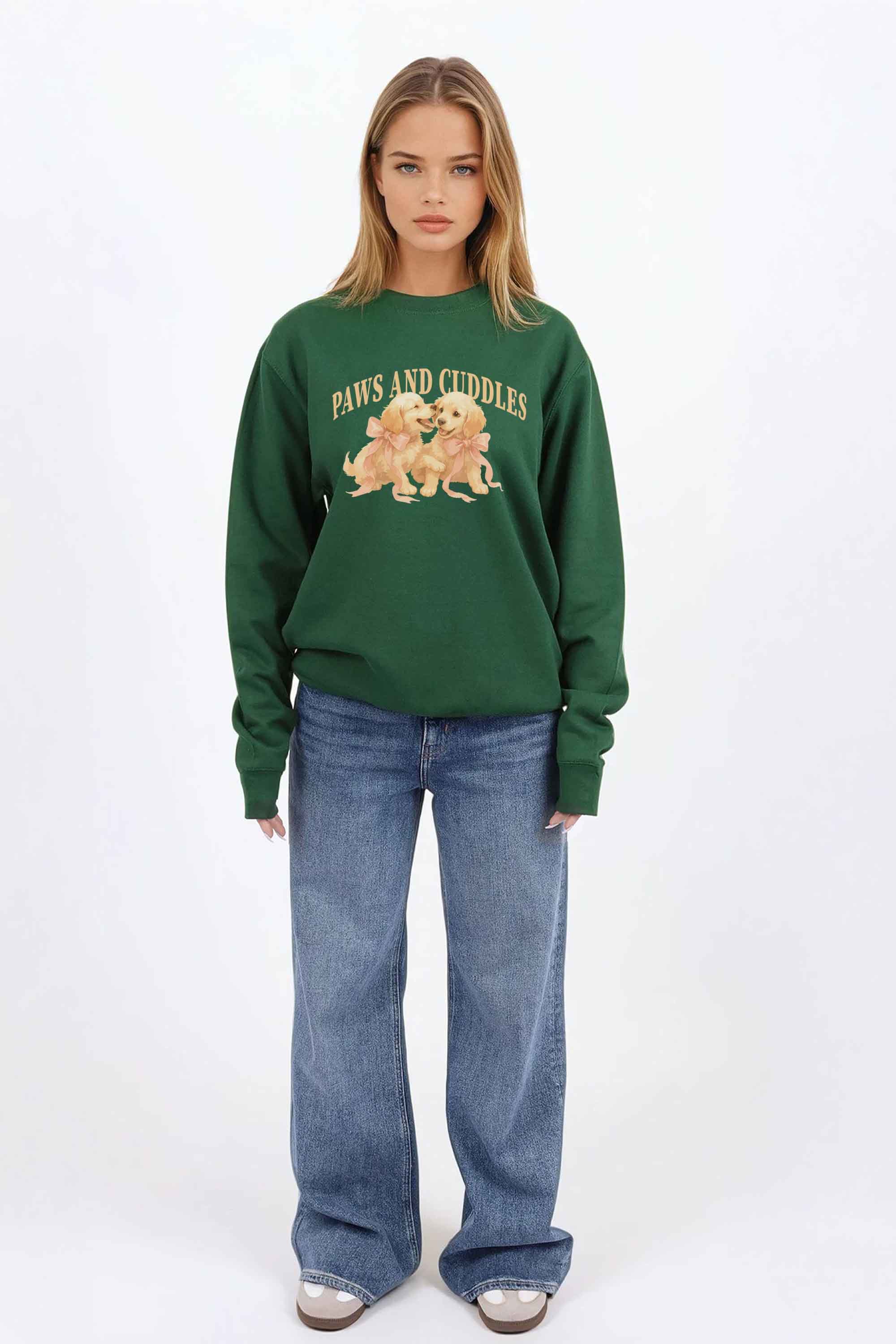 Paws and Cuddles Puppies Printed Sweatshirt