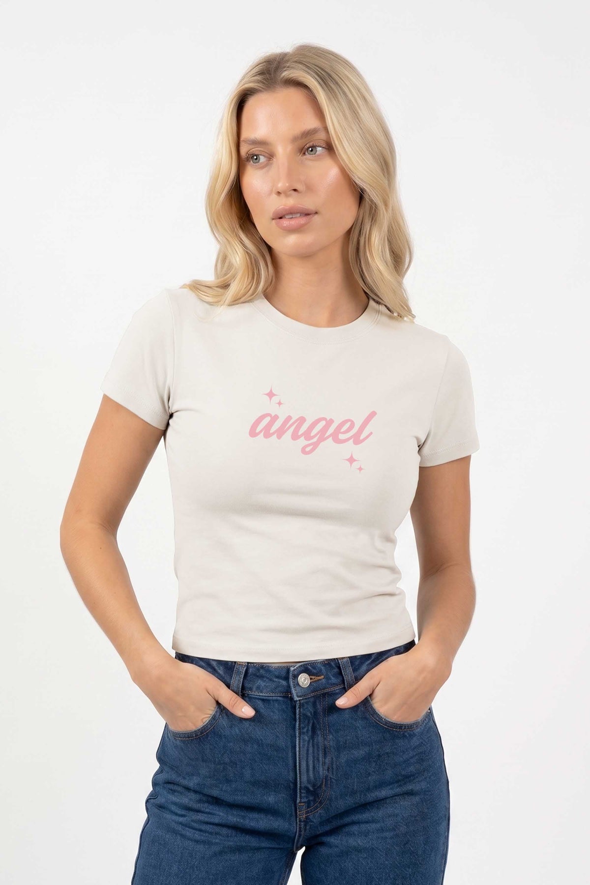 220GSM Angel Printed Baby Tee