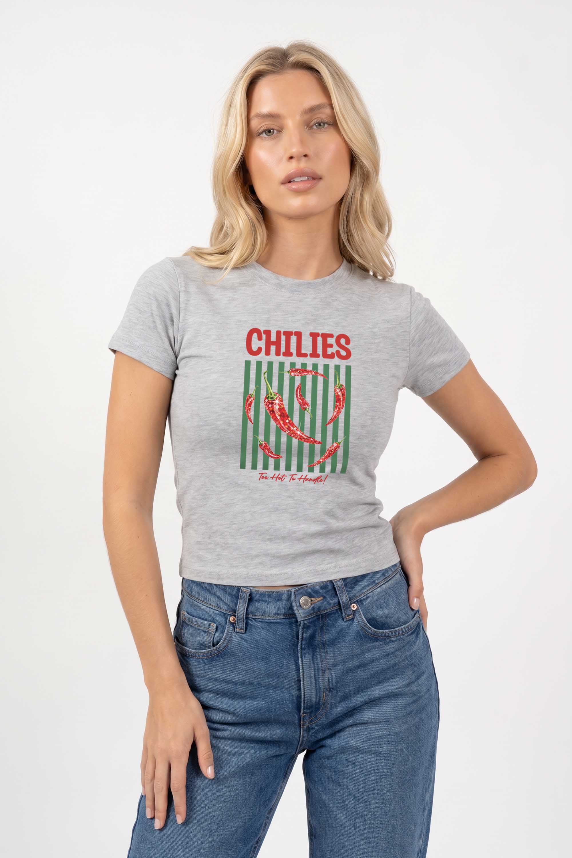 220GSM Retro Style Chilies Printed Baby Tee