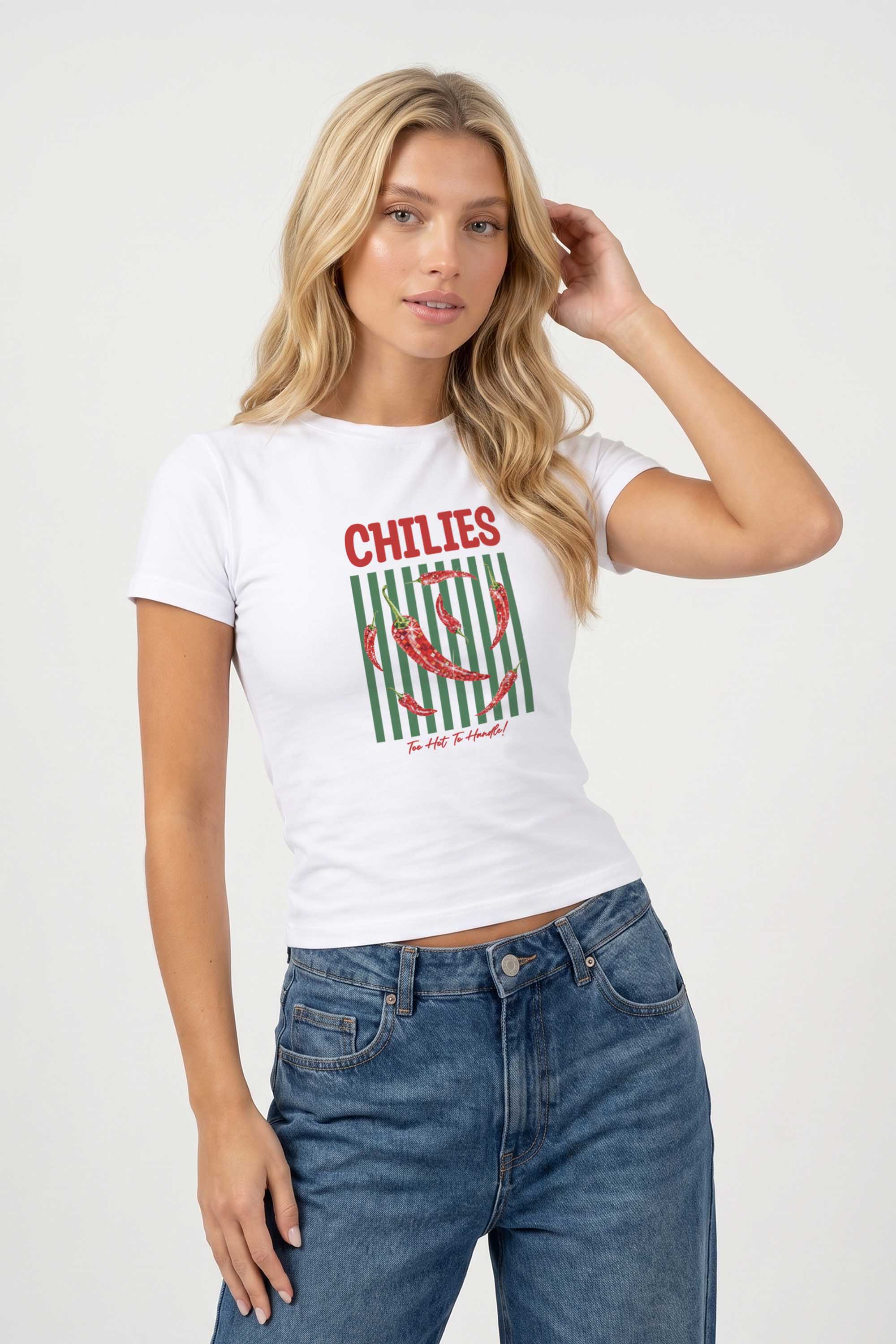 220GSM Retro Style Chilies Printed Baby Tee