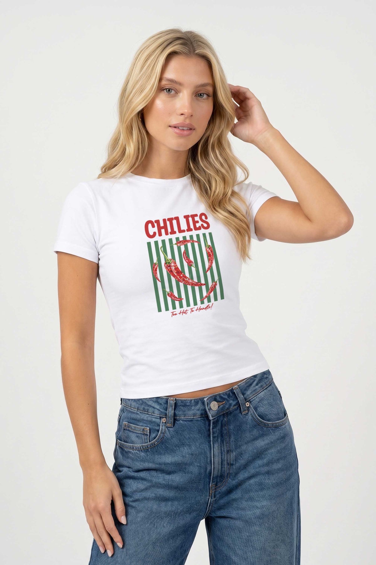 220GSM Retro Style Chilies Printed Baby Tee