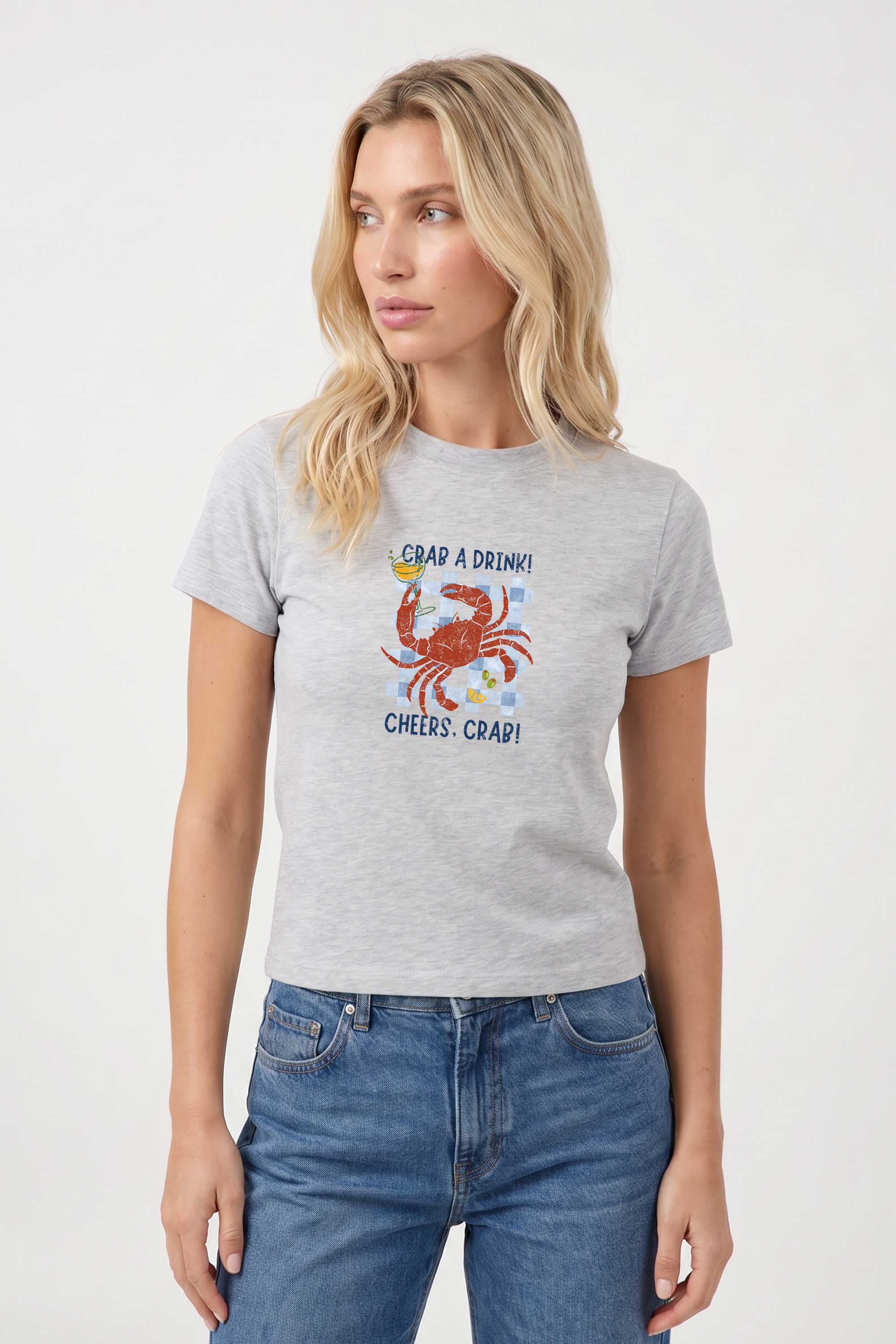 220GSM Crab a Drink Printed Baby Tee