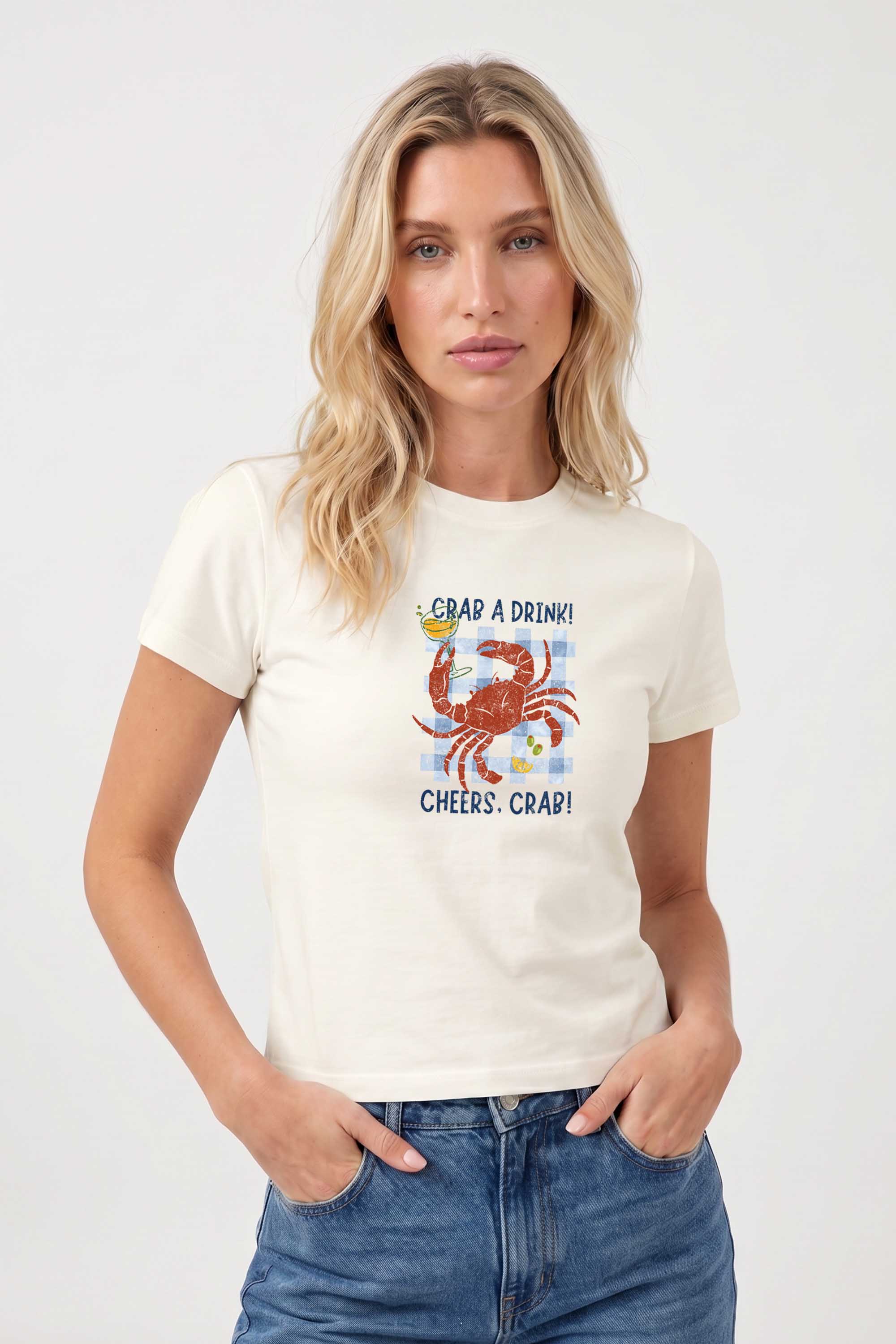 220GSM Crab a Drink Printed Baby Tee