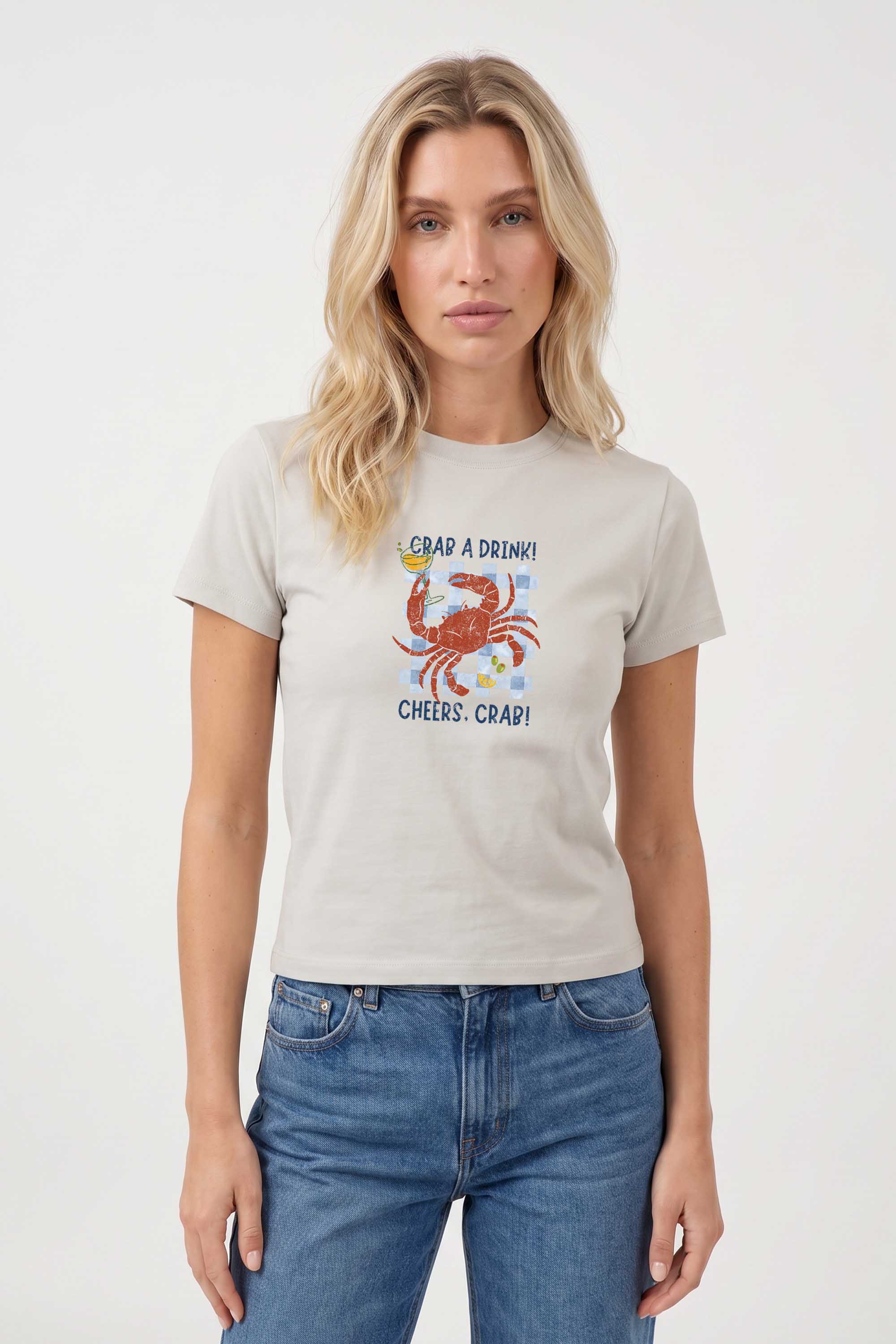 220GSM Crab a Drink Printed Baby Tee