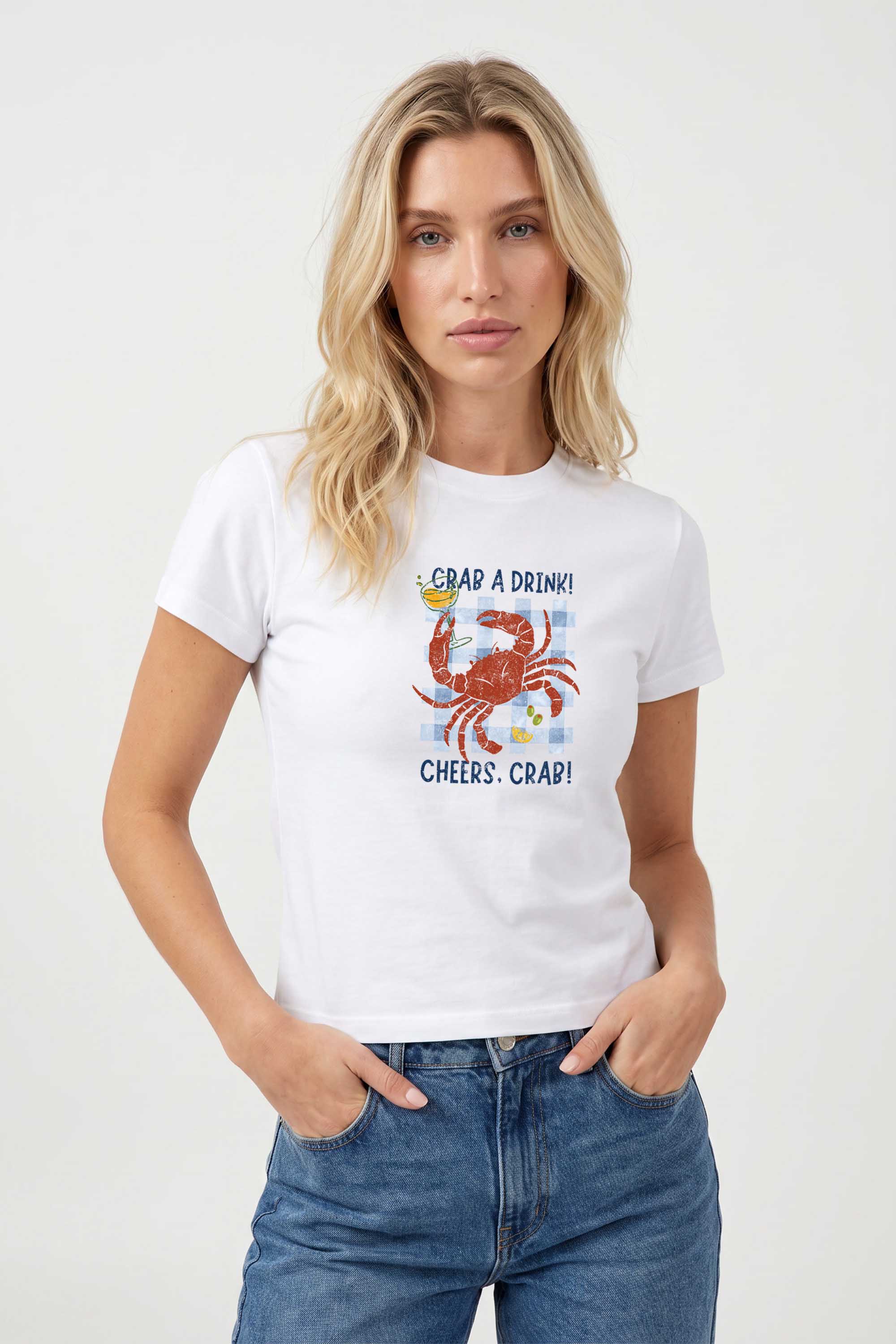 220GSM Crab a Drink Printed Baby Tee