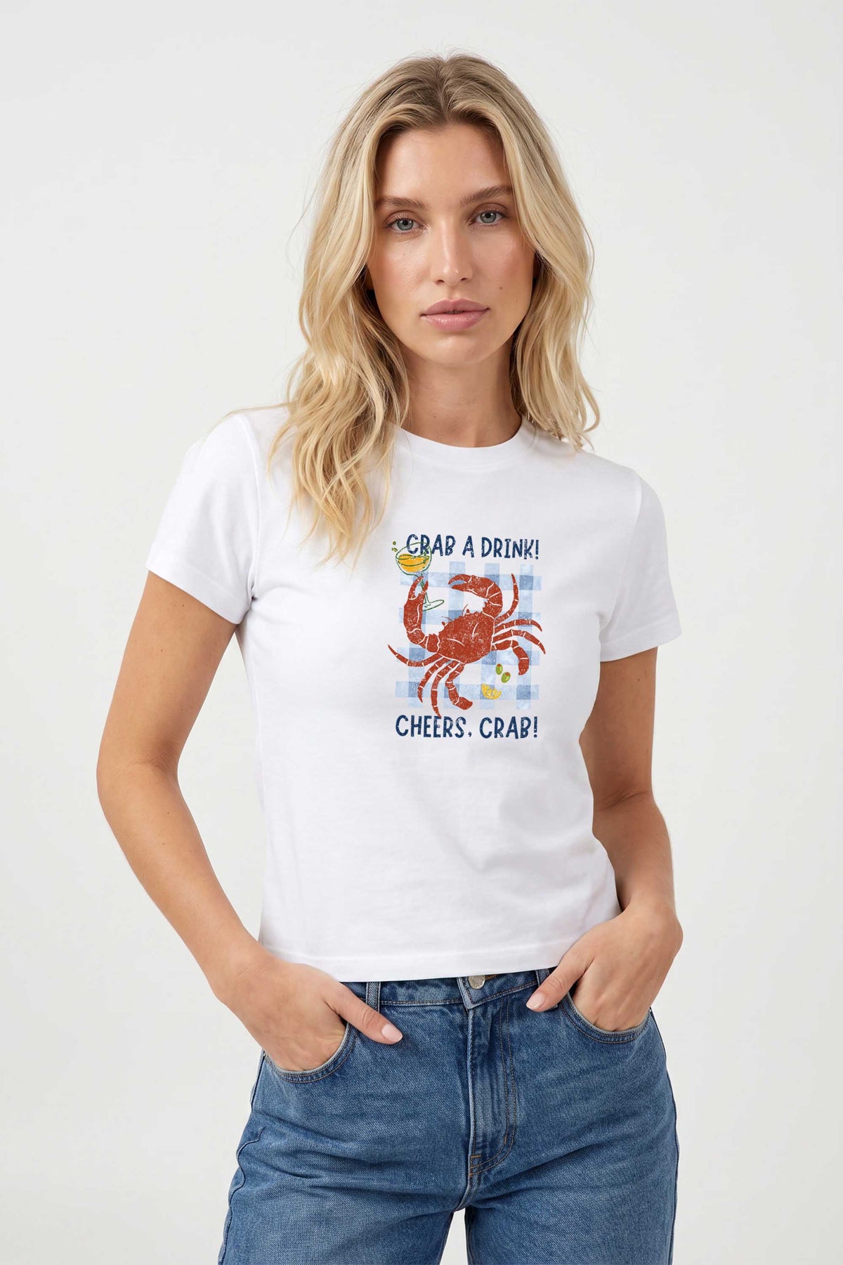 220GSM Crab a Drink Printed Baby Tee