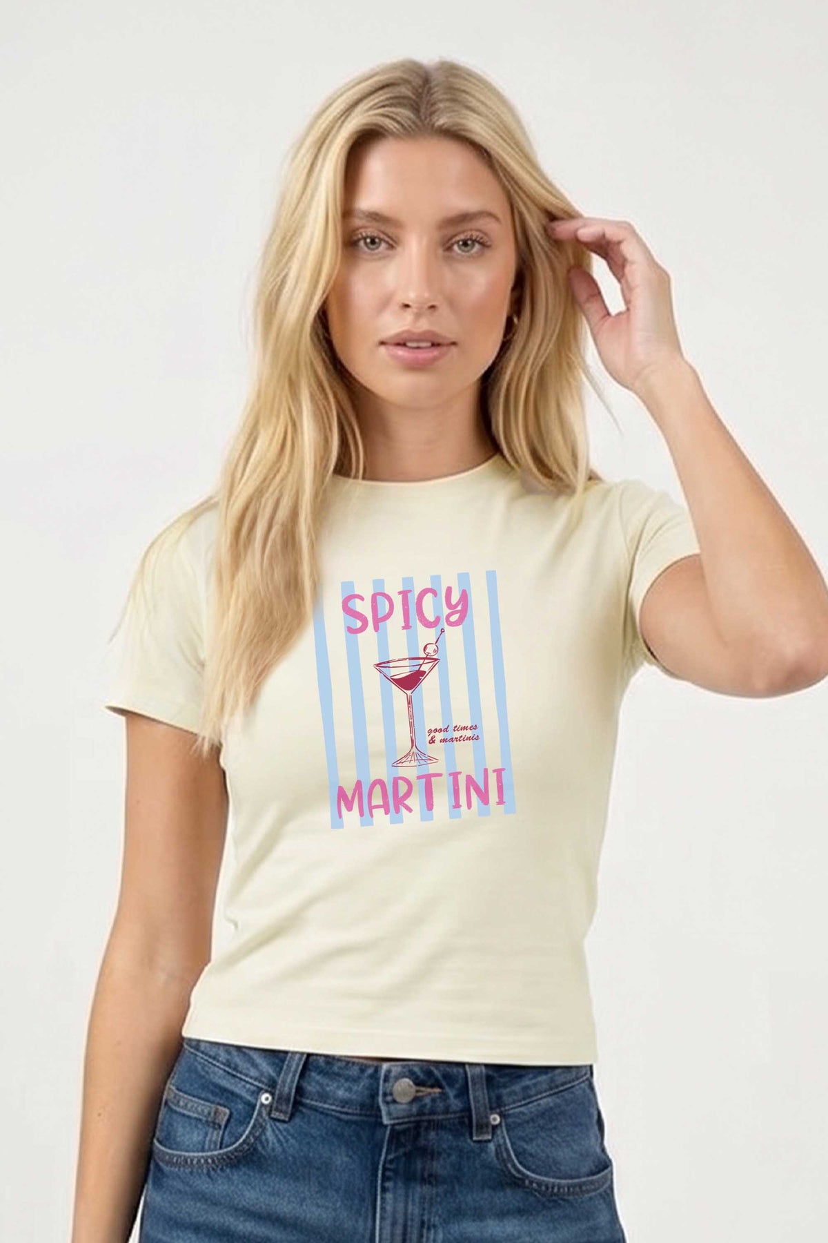 220GSM Retro Spicy Martini Printed Baby Tee