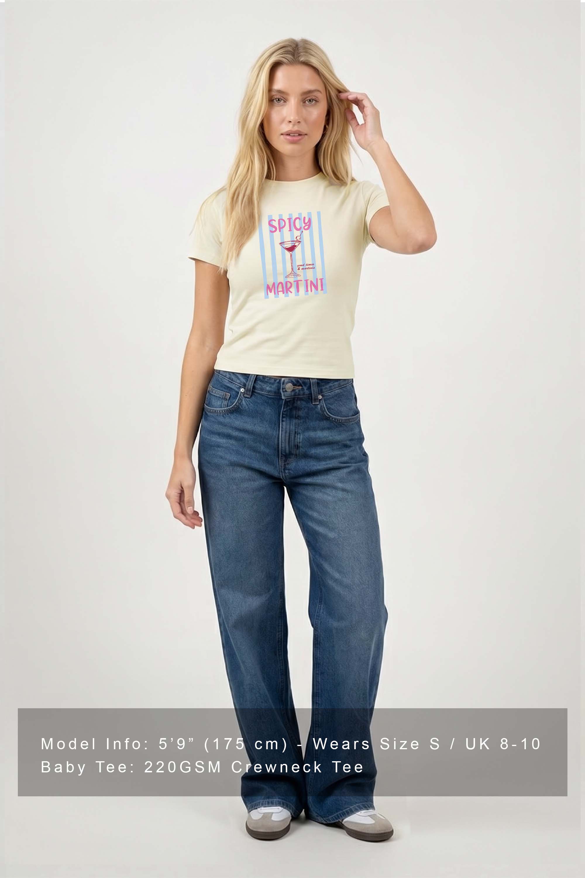 220GSM Retro Spicy Martini Printed Baby Tee
